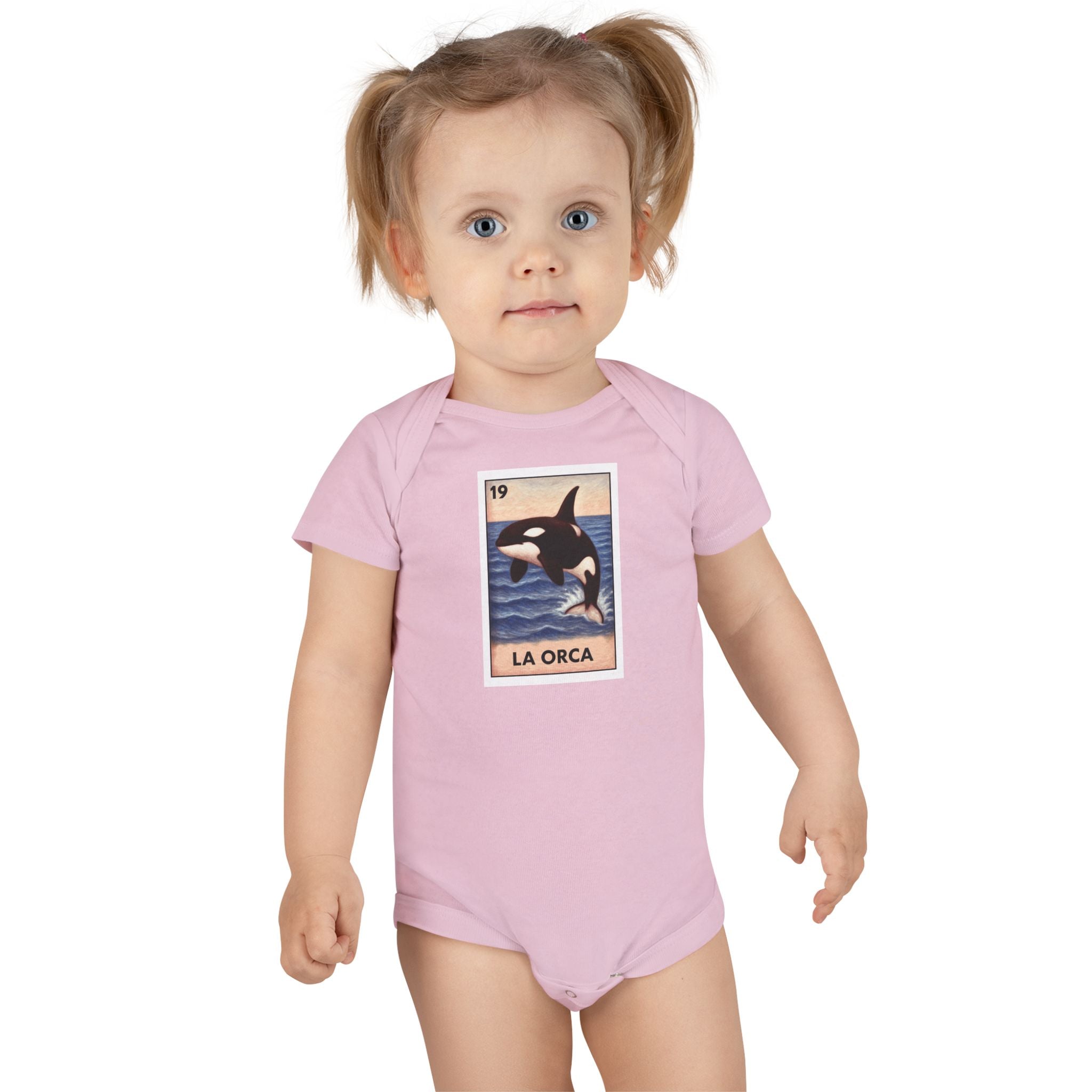 Orca Lotería - Baby Short Sleeve 100% Cotton Onesie (La Orca)