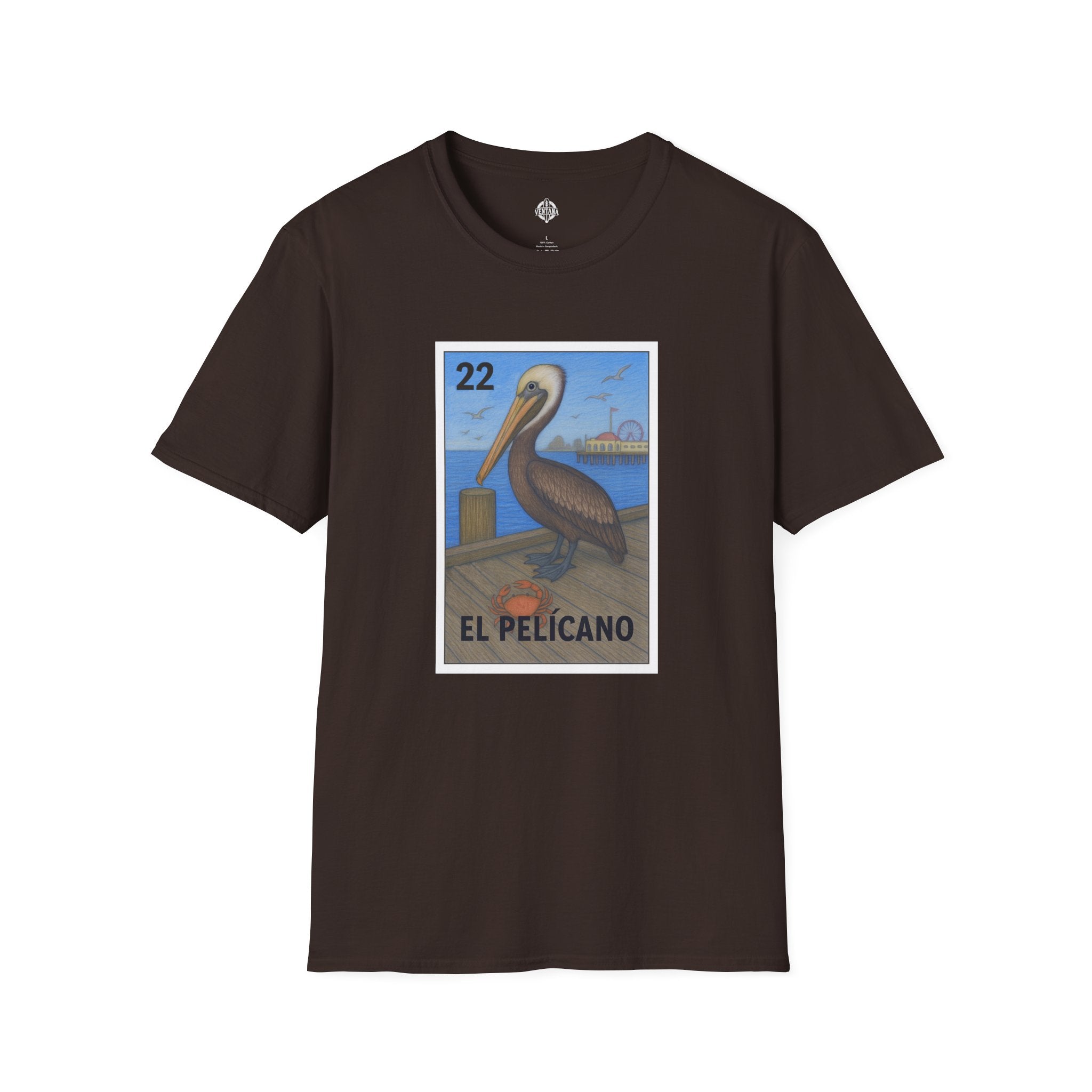 Pelican Lotería Unisex - Soft Style U.S. Cotton T-Shirt (El Pelícano)