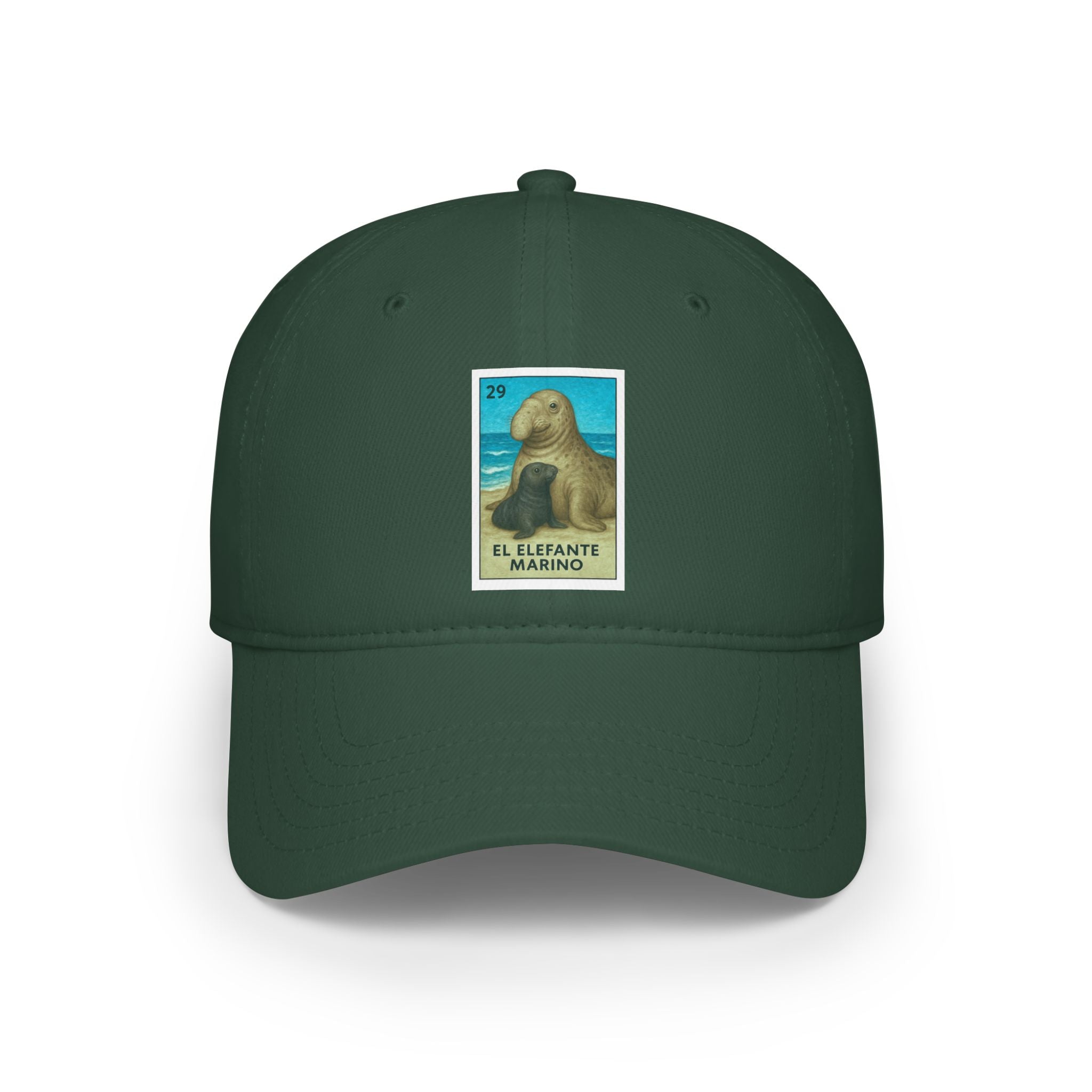 Elephant Seal Lotería Unisex - 100% Cotton Baseball Cap (El Elefante Marino)