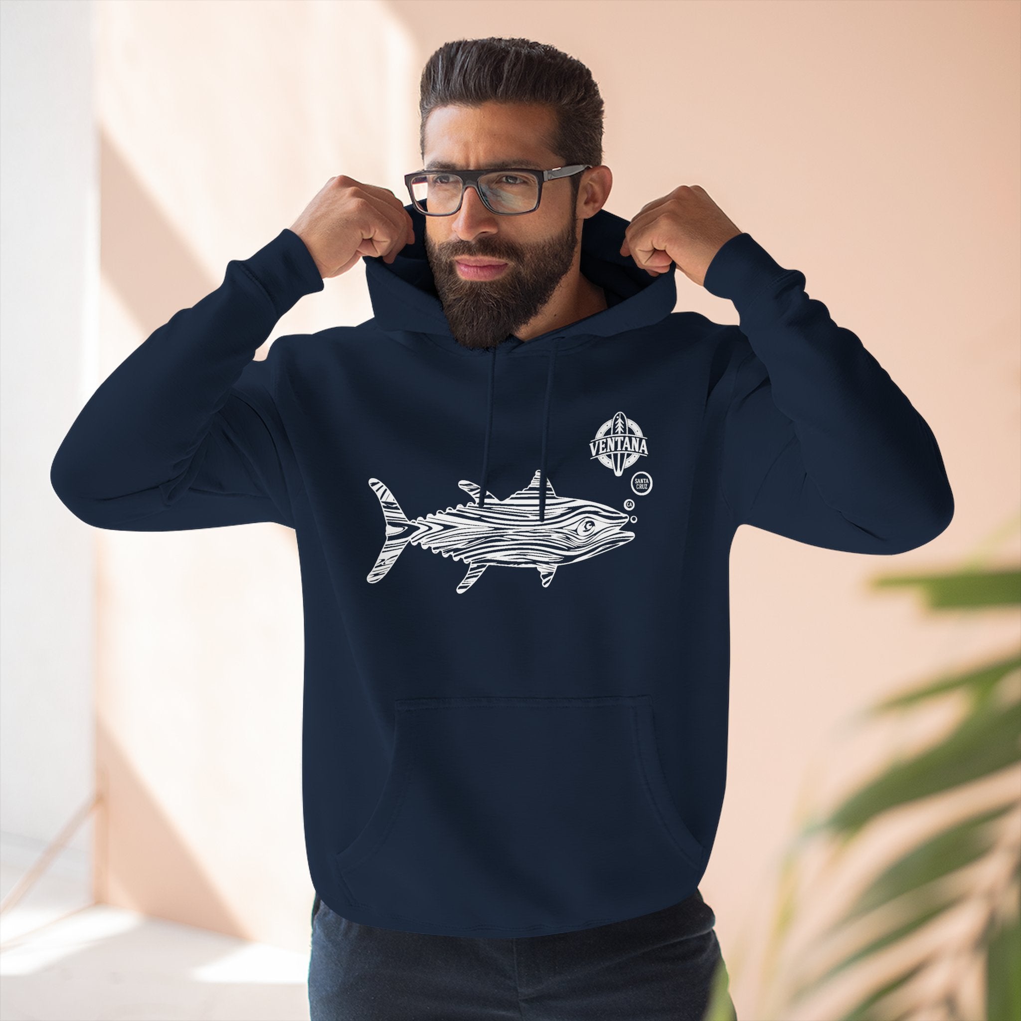 Ventana Wooden Tuna Unisex - Pull-Over Cotton Blend Fleece Hoodie