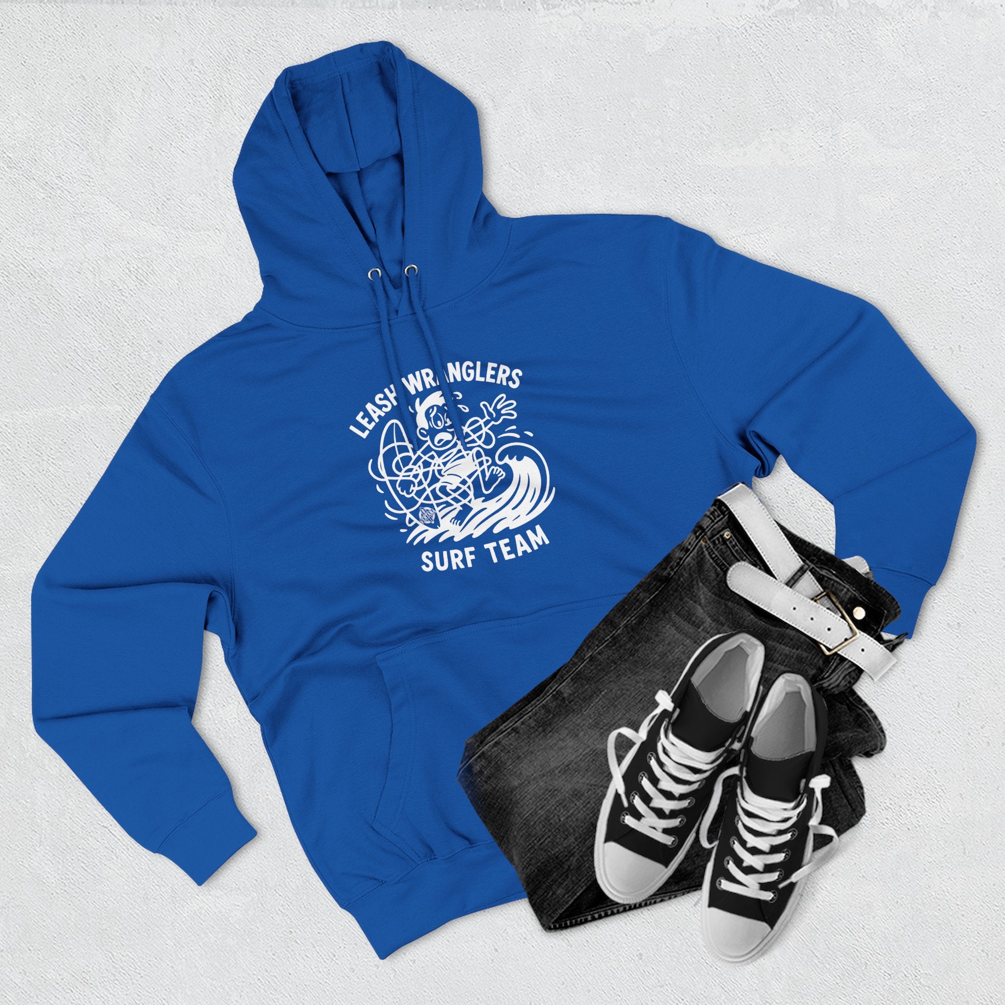 Leash Wranglers Surf Team Unisex - Pull-Over Cotton Blend Fleece Hoodie