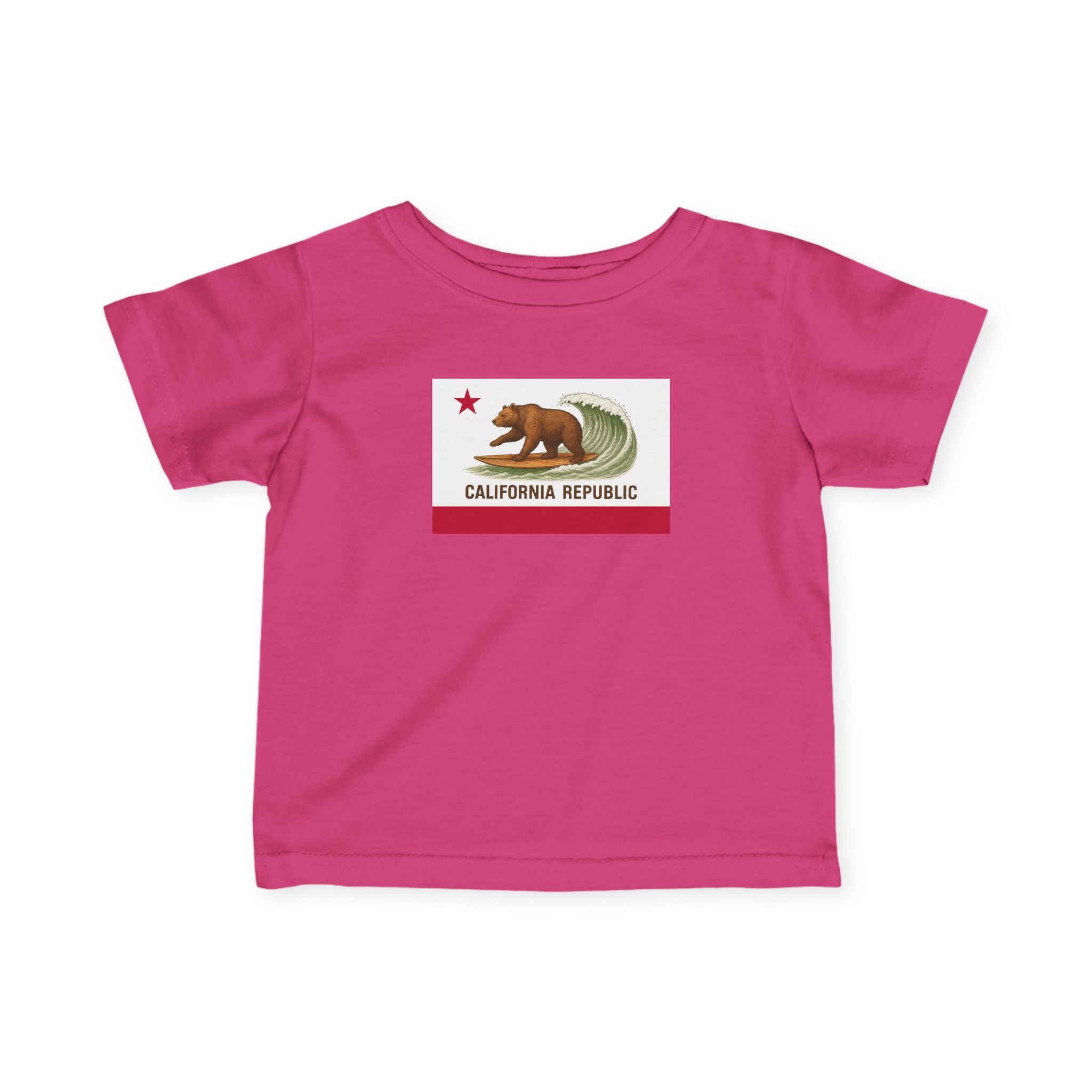 California Surfing Bear Flag - Infant 100% Cotton T-Shirt