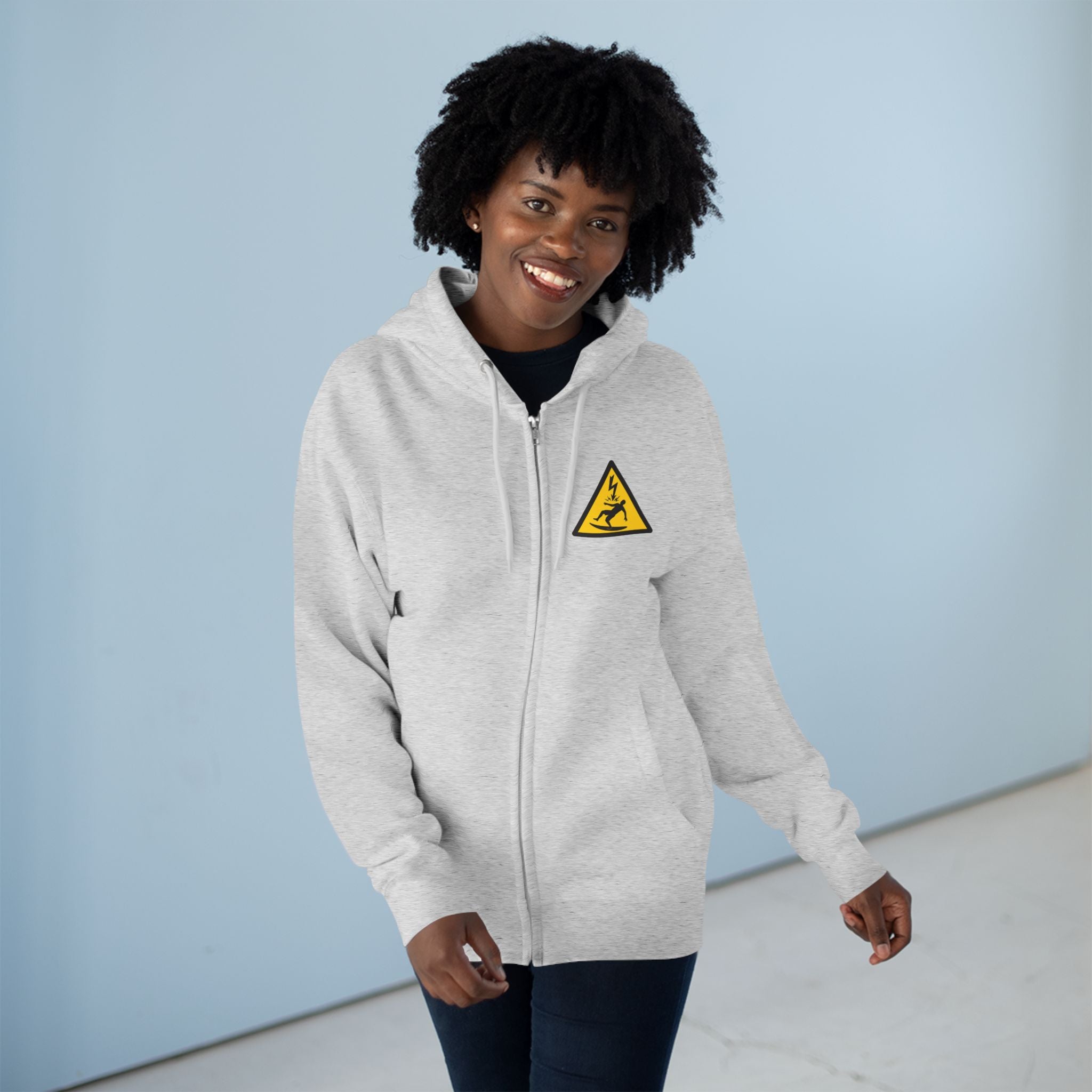 Electric Surfer Unisex - Zip Cotton Blend Fleece Hoodie
