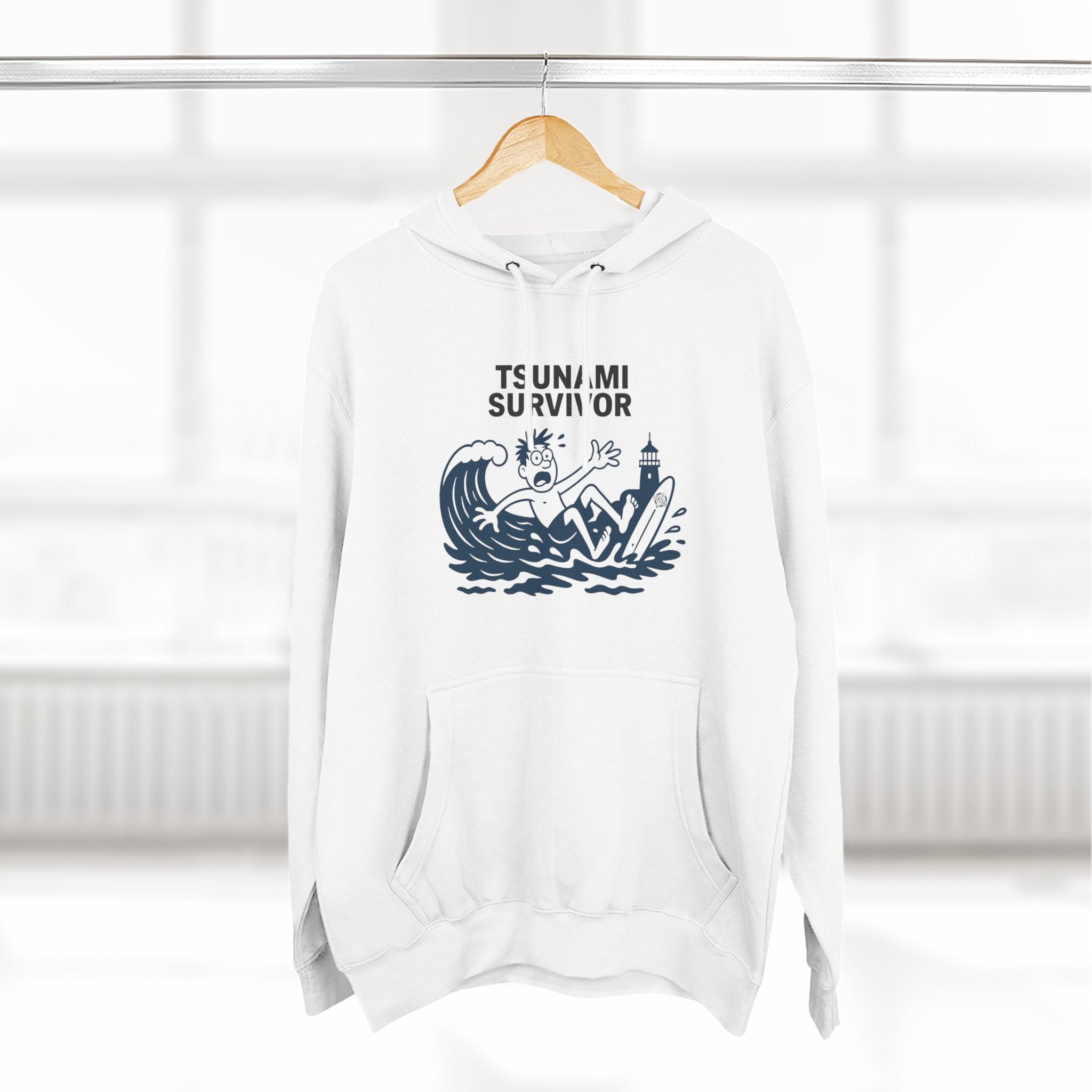 Tsunami Survivor Unisex - Pull-Over Cotton Blend Fleece Hoodie