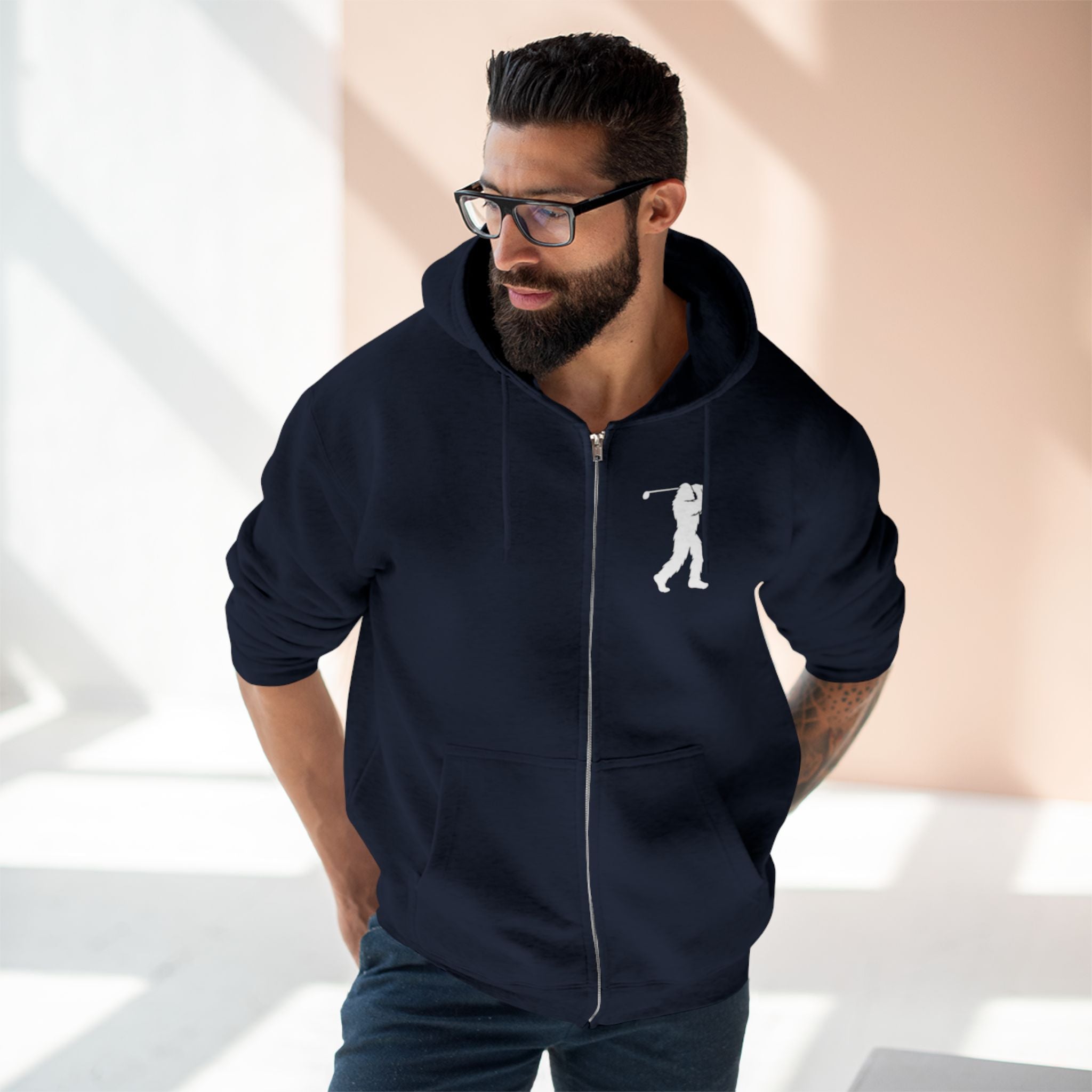 Ventana Golfsquatch Unisex - Zip Cotton Blend Fleece Hoodie