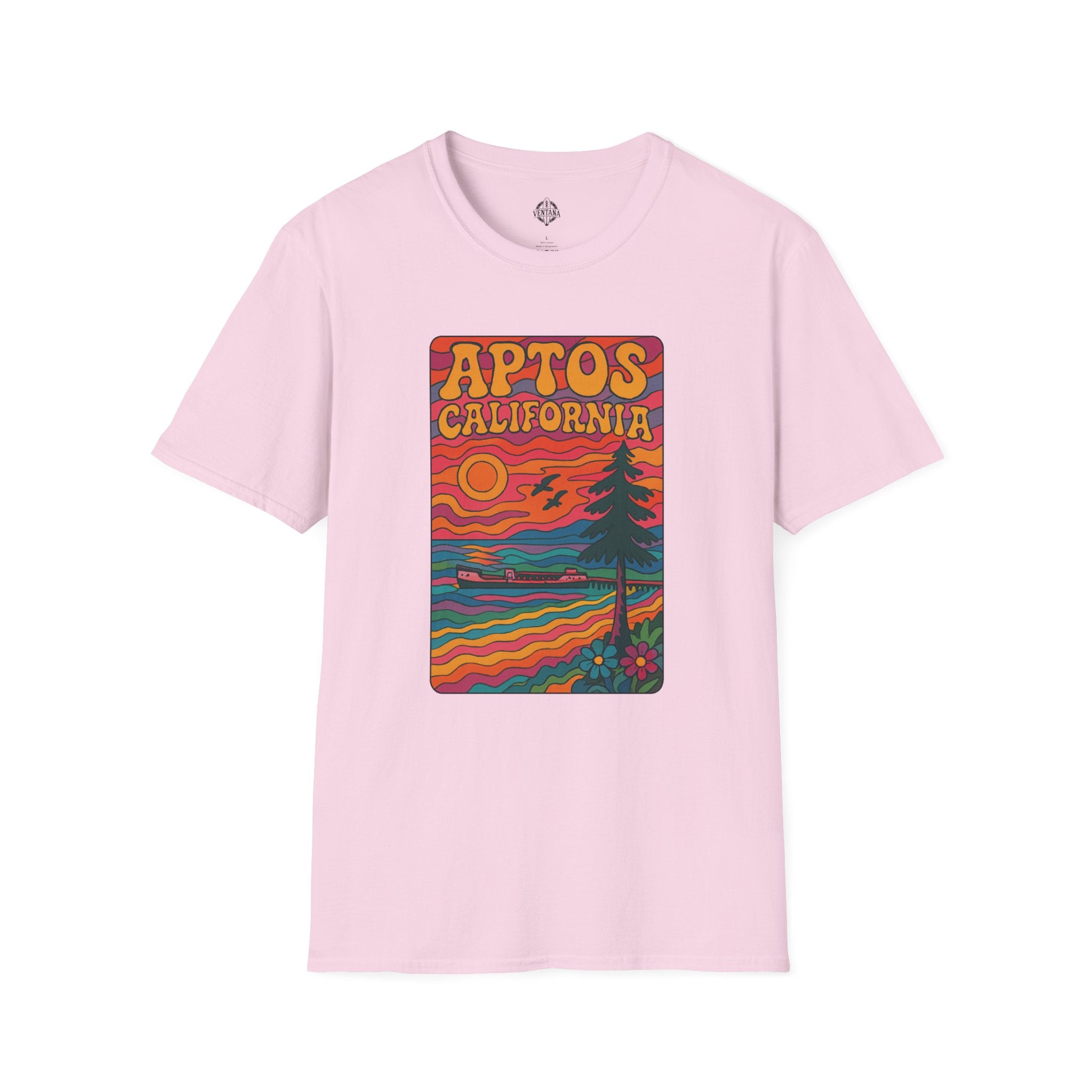 Aptos California Psychedelic Unisex - U.S. Cotton T-Shirt