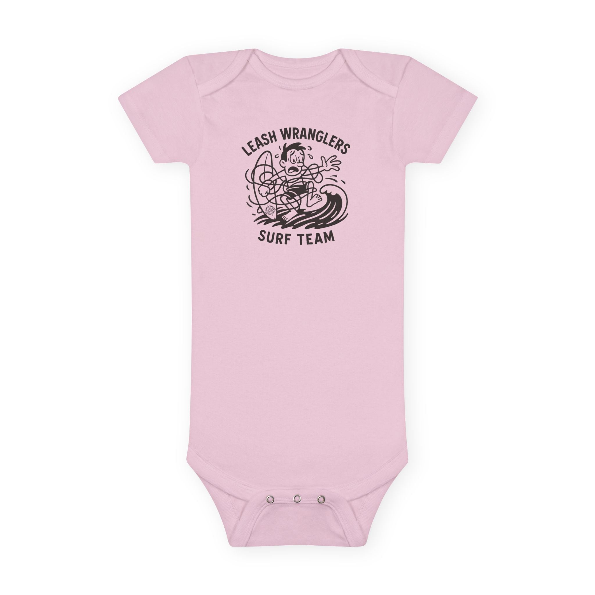 Leash Wranglers Surf Team - Baby Short Sleeve 100% Cotton Onesie