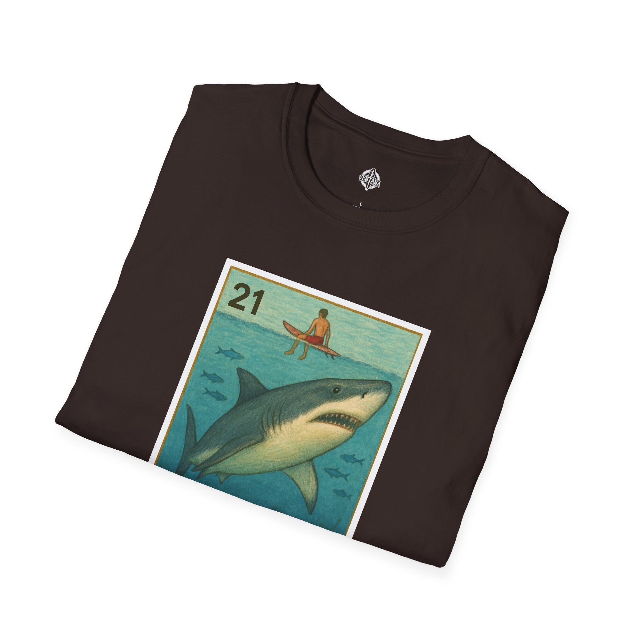 Shark Lotería Unisex - Soft Style U.S. Cotton T-Shirt (El Tiburón)