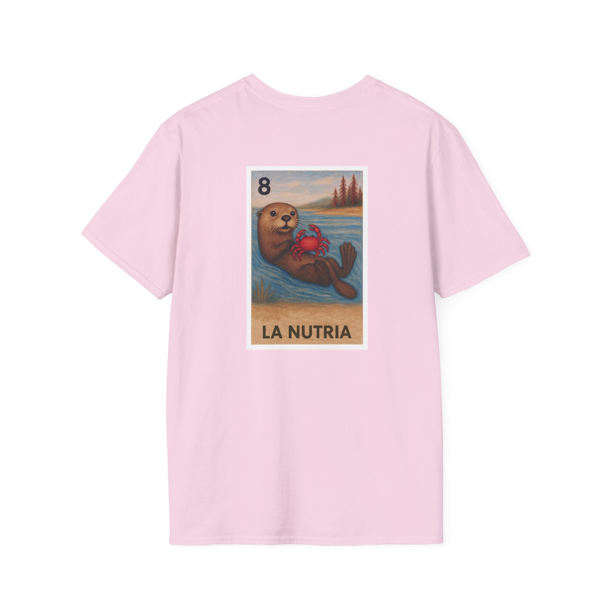 Sea Otter Lotería Unisex - Soft Style U.S. Cotton T-Shirt (La Nutria)