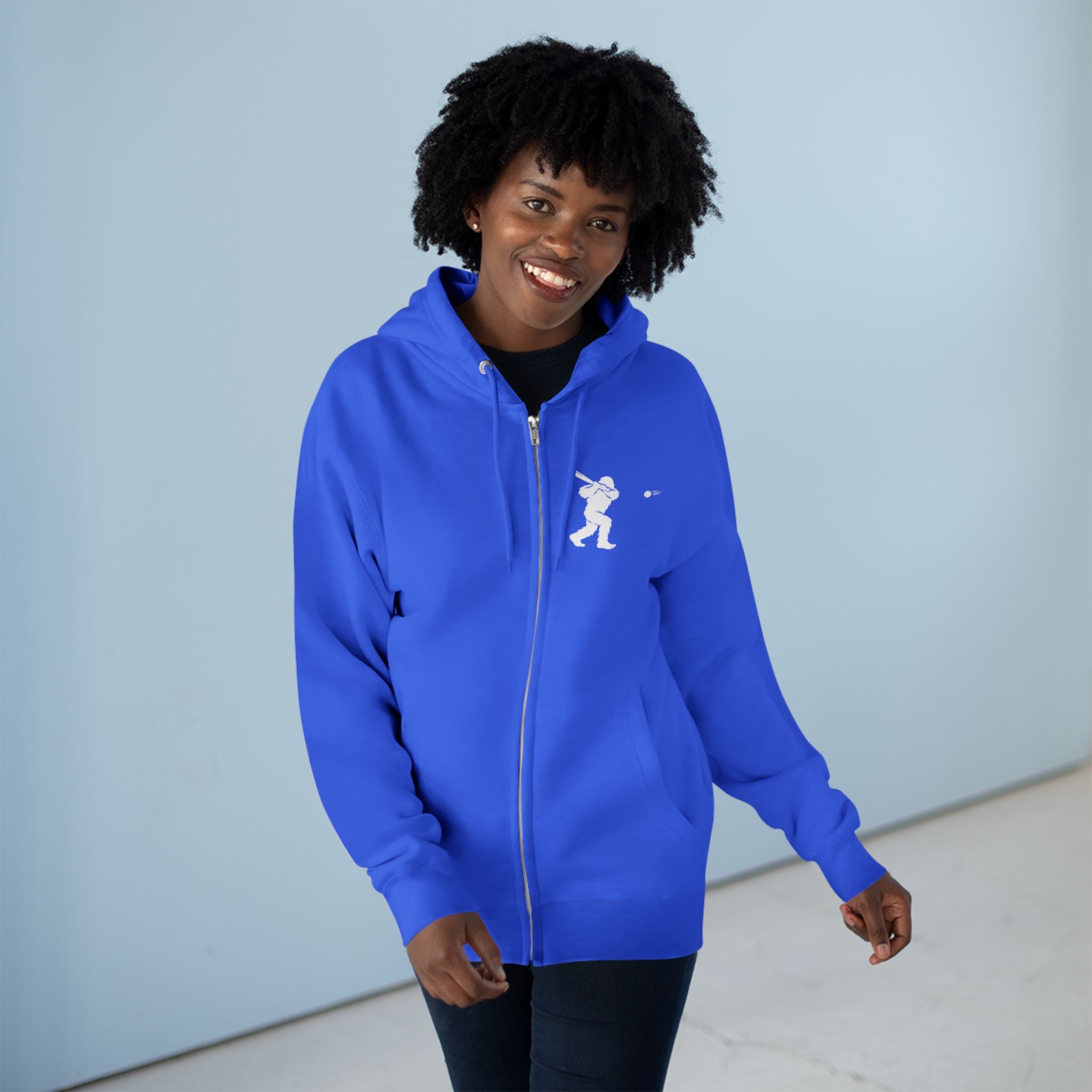 Ventana Sluggersquatch Unisex - Zip Cotton Blend Fleece Hoodie