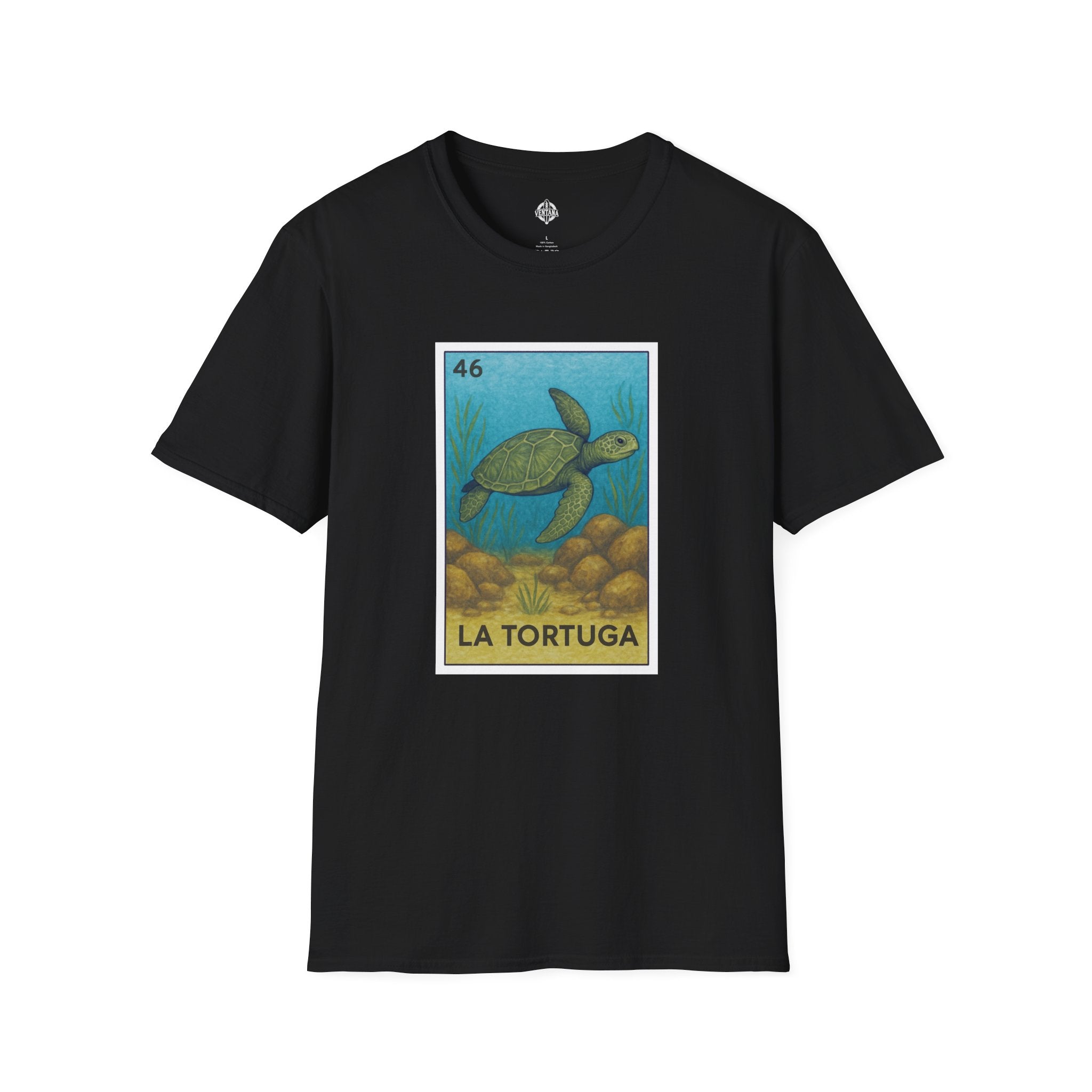 Turtle Lotería Unisex - Soft Style U.S. Cotton T-Shirt (La Tortuga)