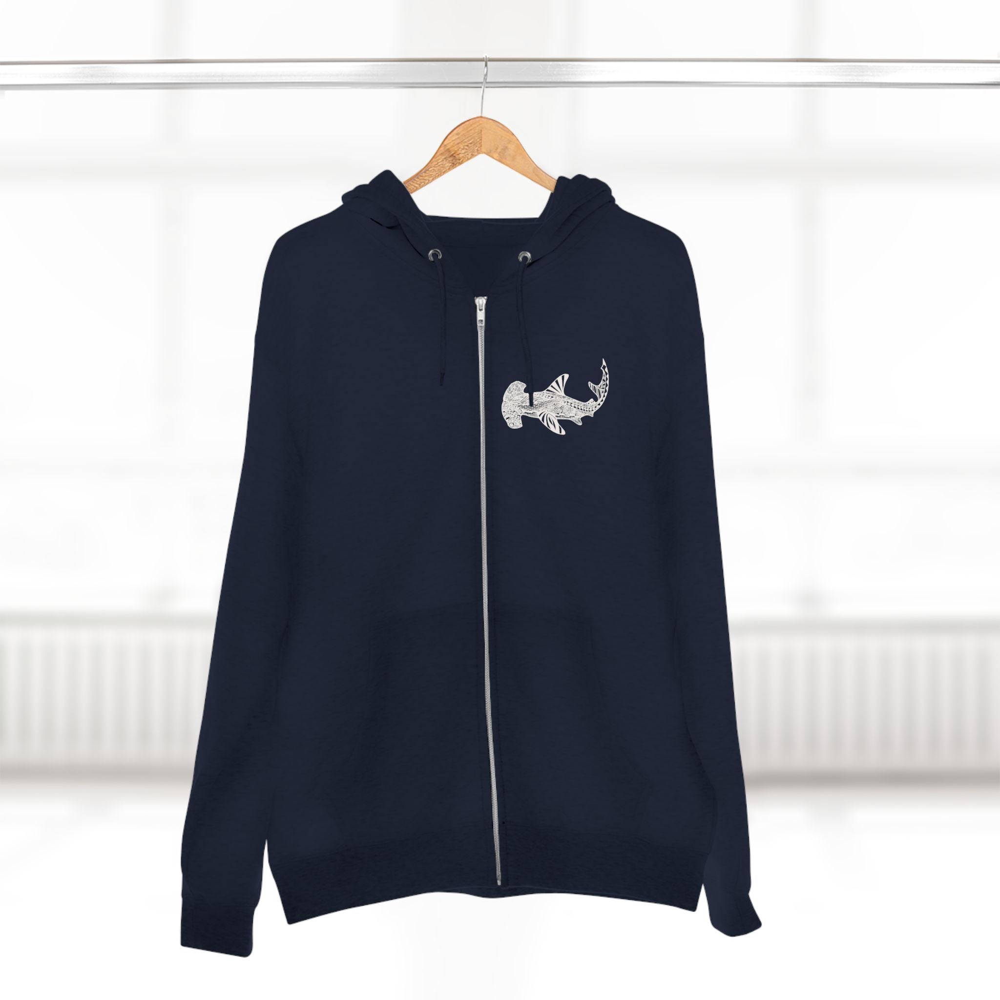 Ventangle Hammerhead Unisex - Zip Cotton Blend Fleece Hoodie