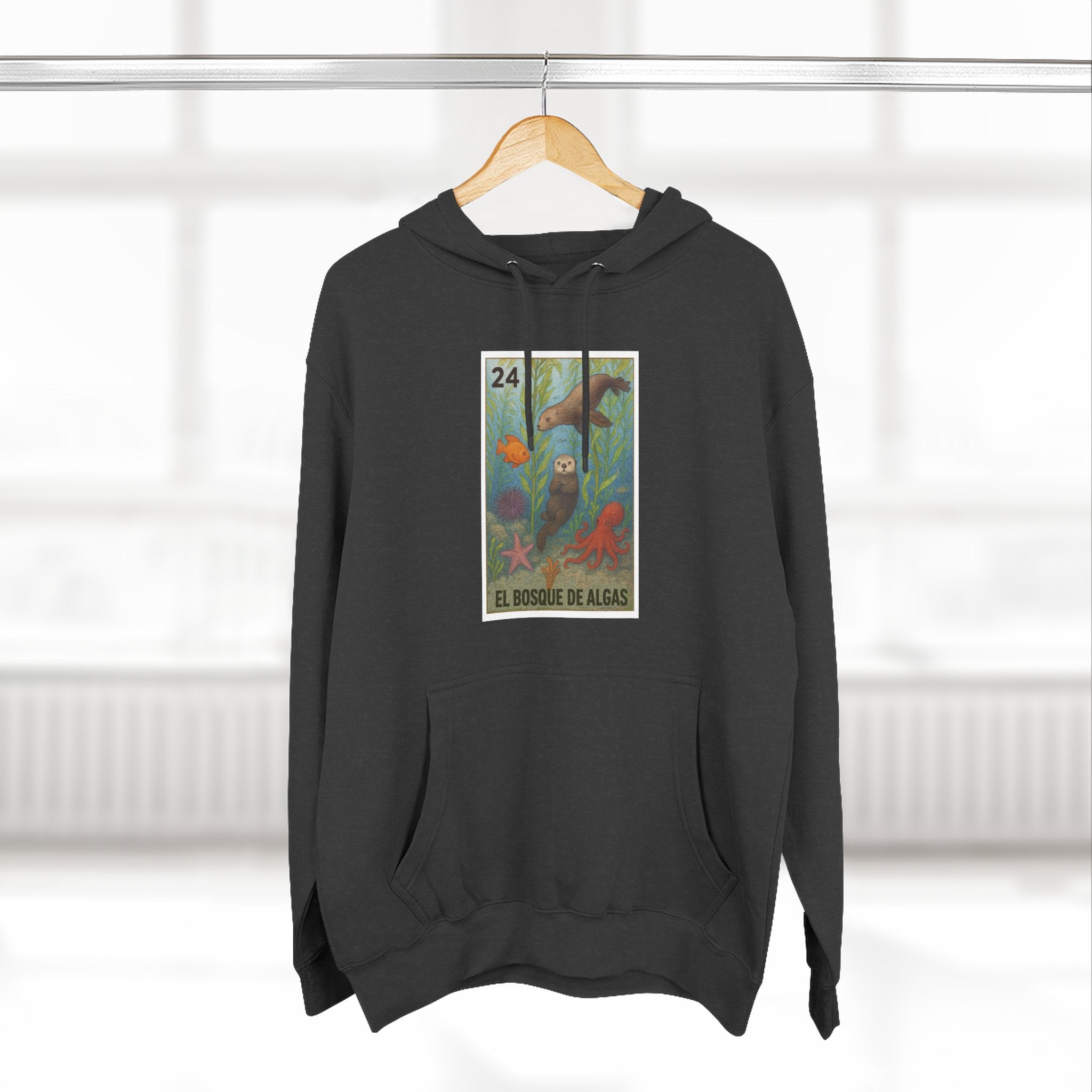 Kelp Forest Lotería Unisex - Pull-Over Cotton Blend Fleece Hoodie (El Bosque de Algas)
