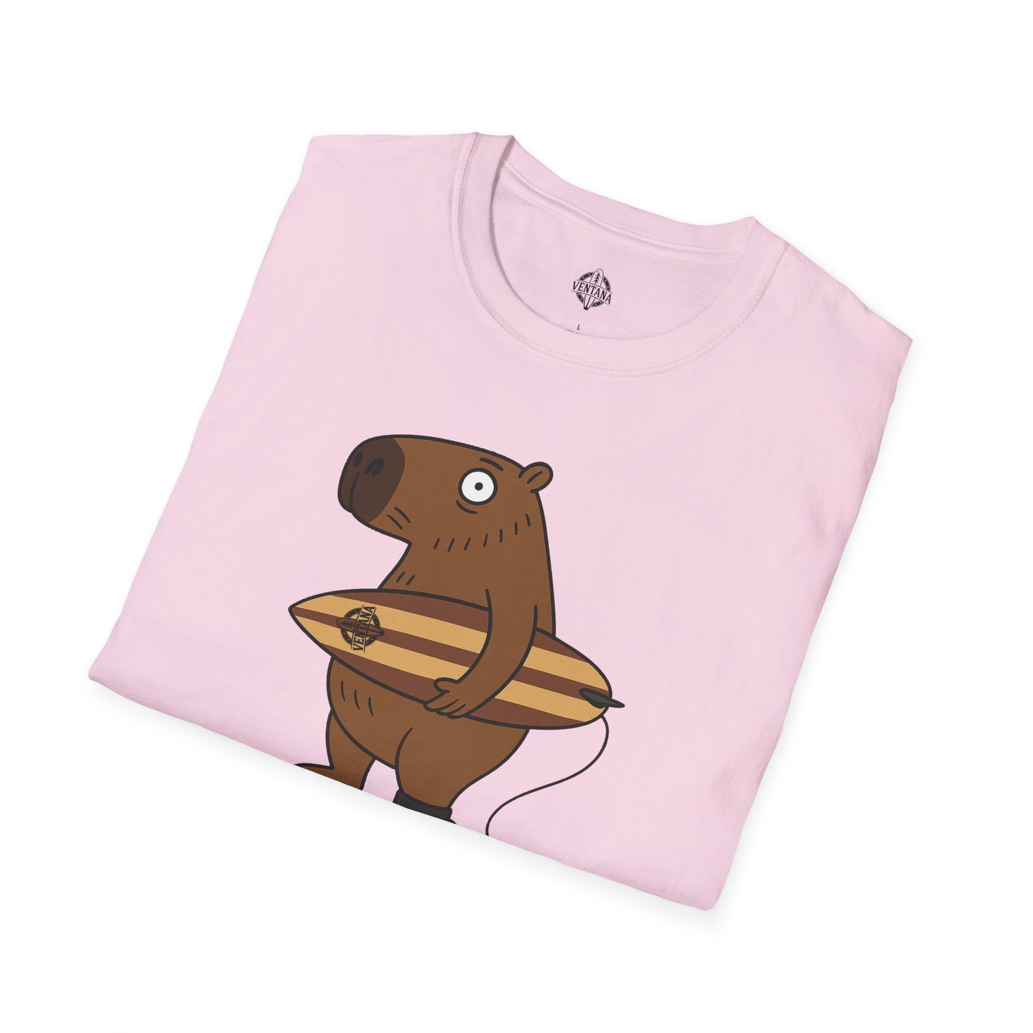 Capybara Surfer Unisex - Soft Style U.S. Cotton T-Shirt