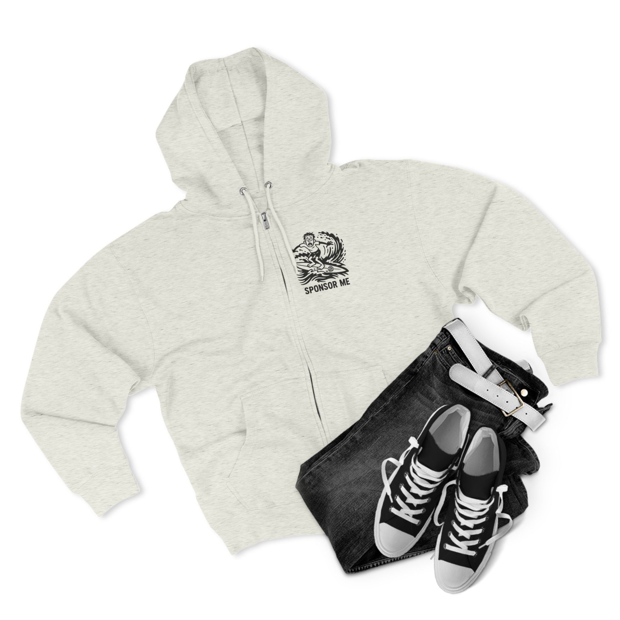 Sponsor Me Unisex - Zip Cotton Blend Fleece Hoodie