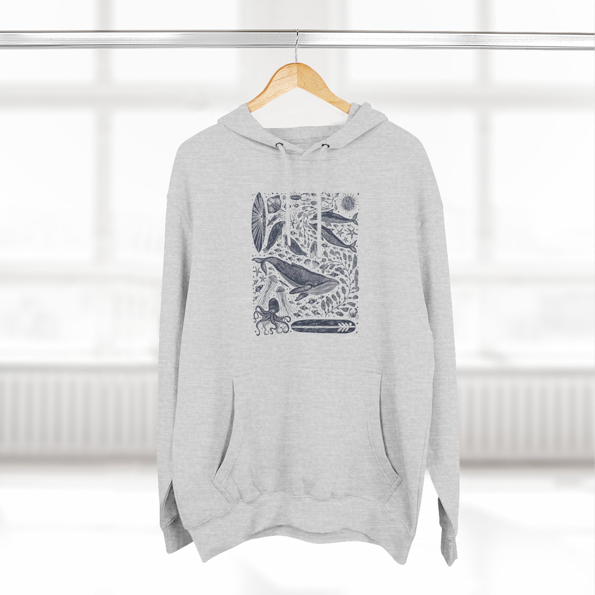 Ventana Marine Life by Lili Arnold Unisex - Pull-Over Cotton Blend Fleece Hoodie