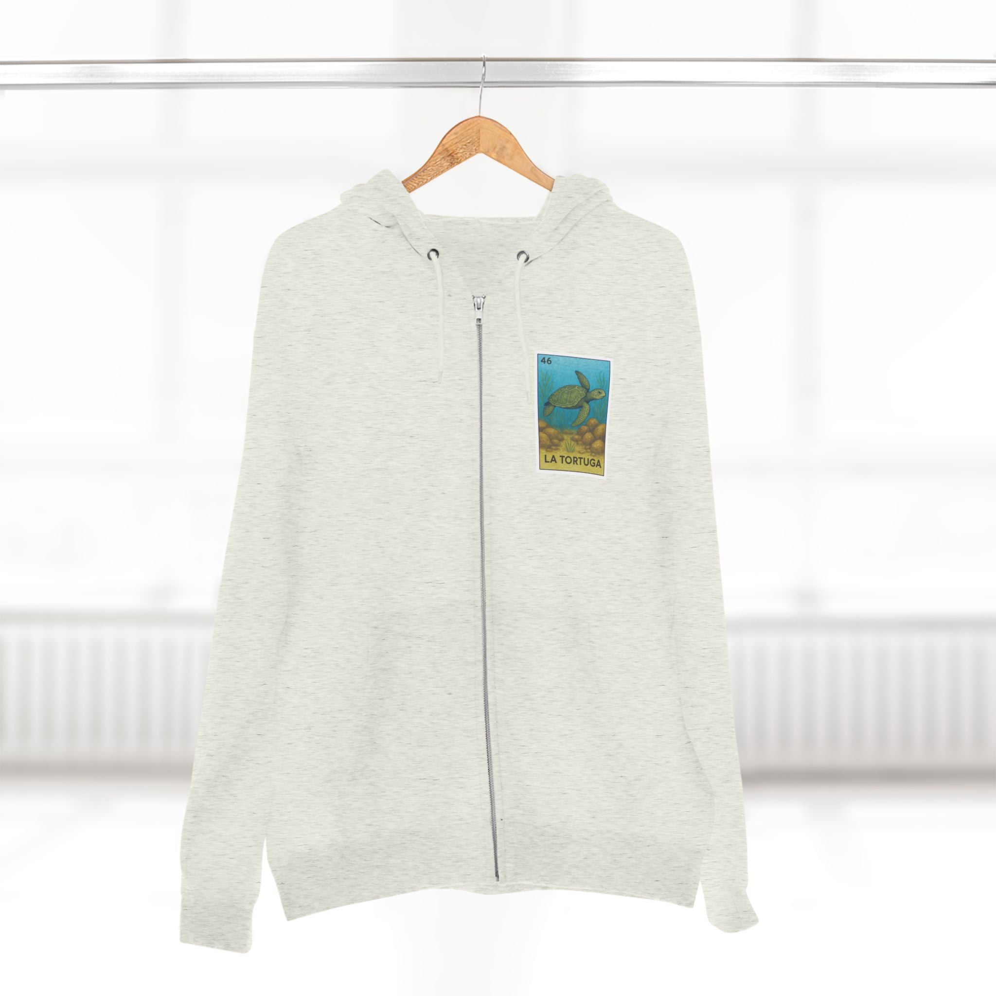Turtle Lotería Unisex - Zip Cotton Blend Fleece Hoodie (La Tortuga)