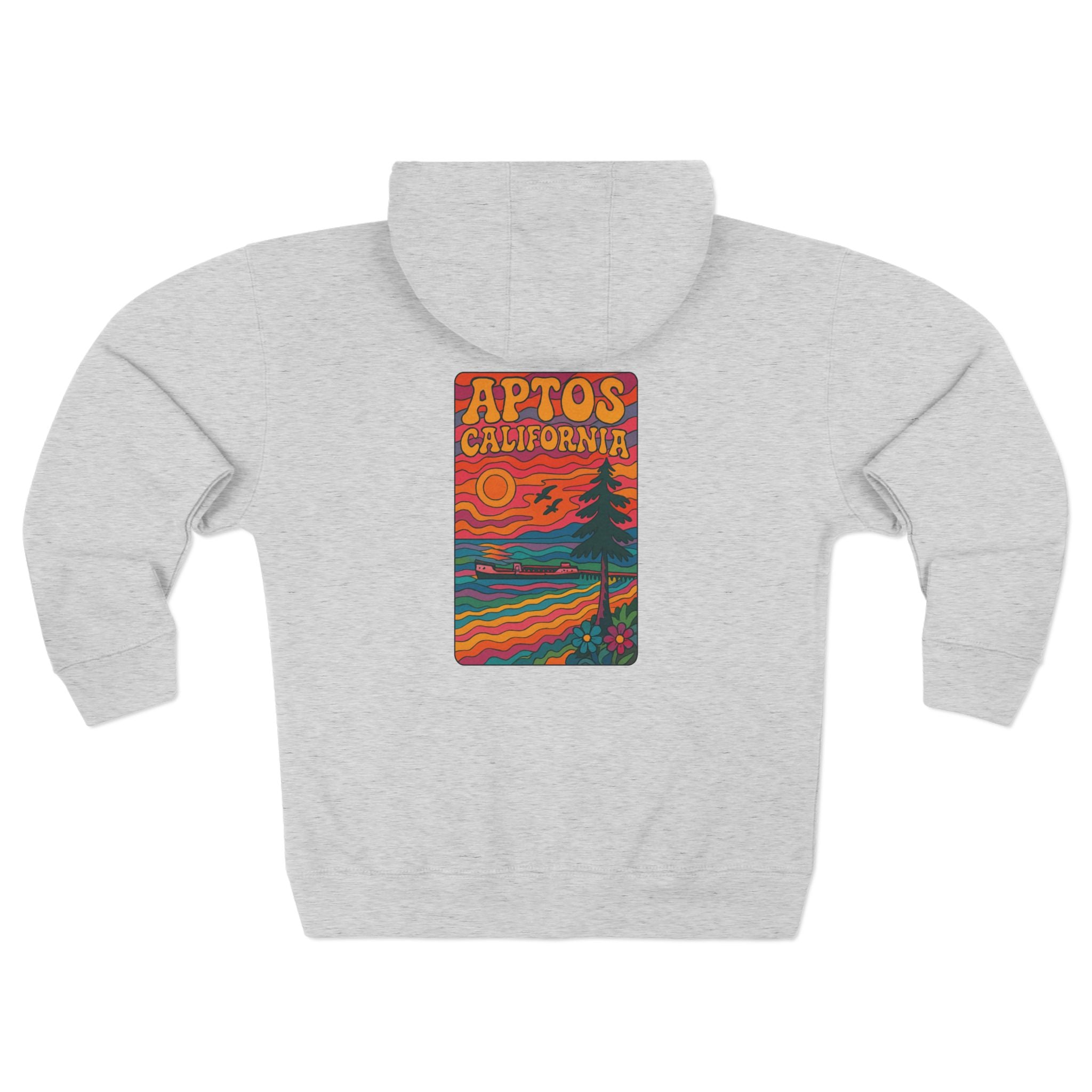 Aptos California Psychedelic Unisex - Zip Cotton Blend Fleece Hoodie