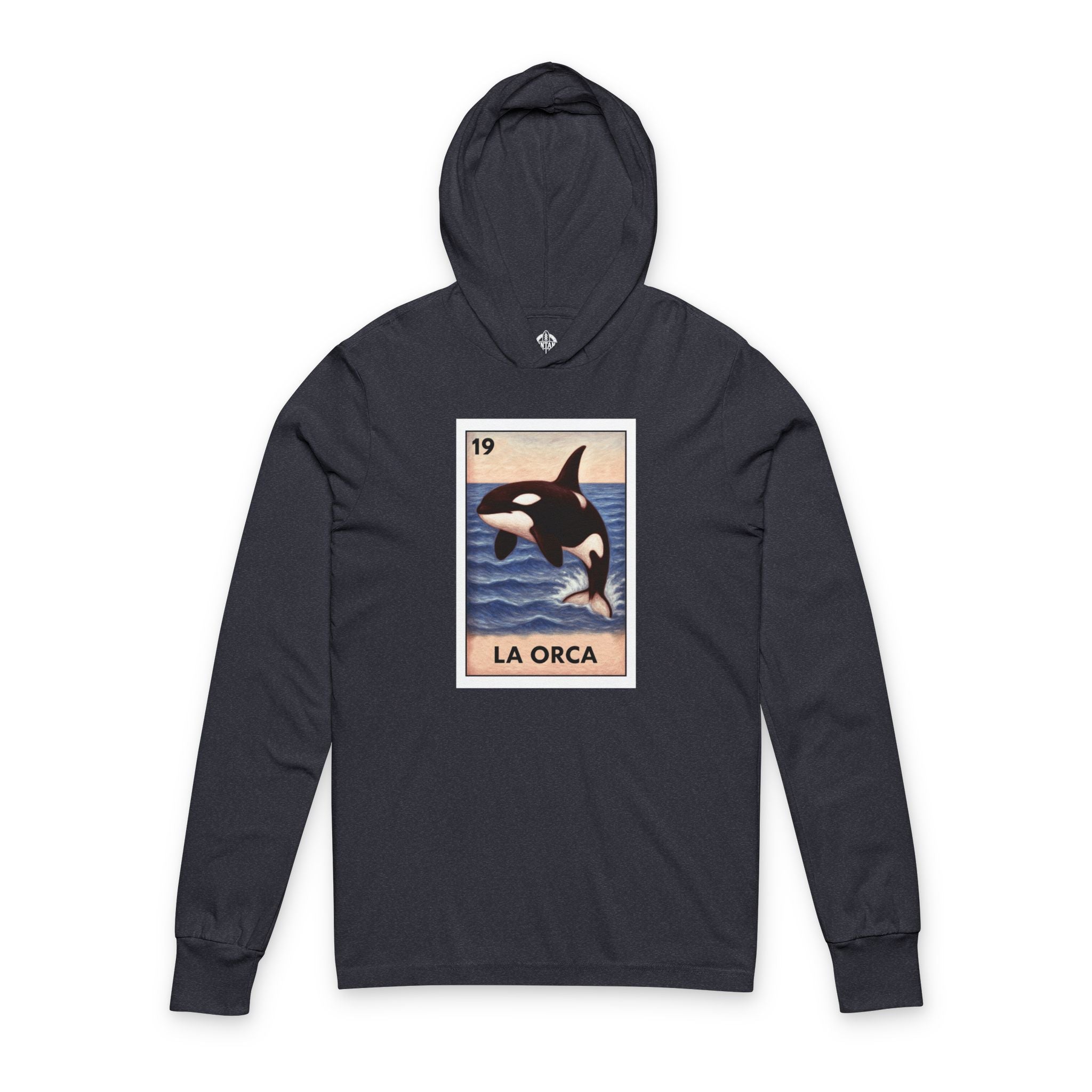 Orca Lotería Unisex - Cotton Hooded Long Sleeve Hooded T-Shirt (La Orca)