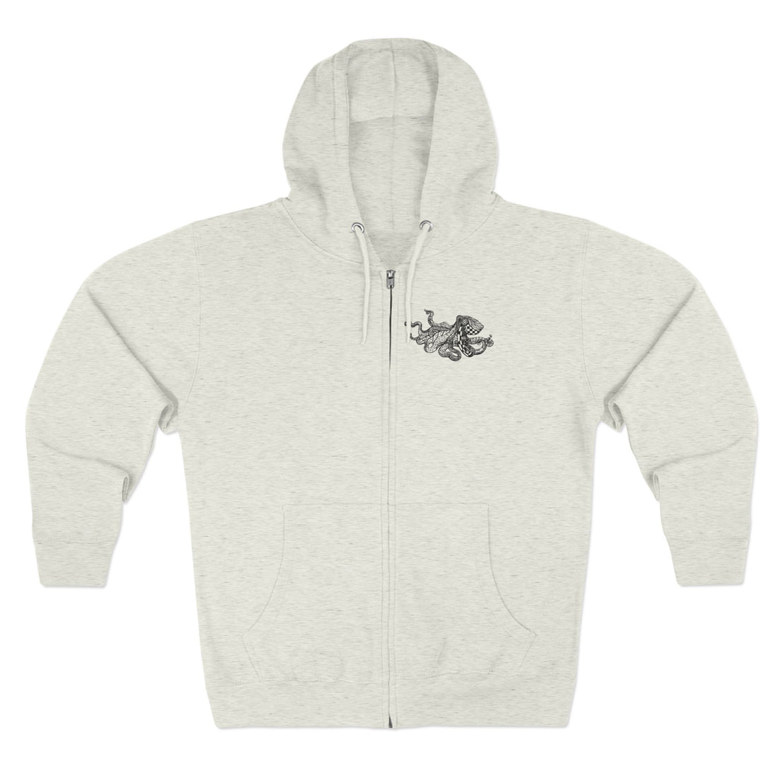 Ventangle Octopus Unisex - Zip Cotton Blend Fleece Hoodie