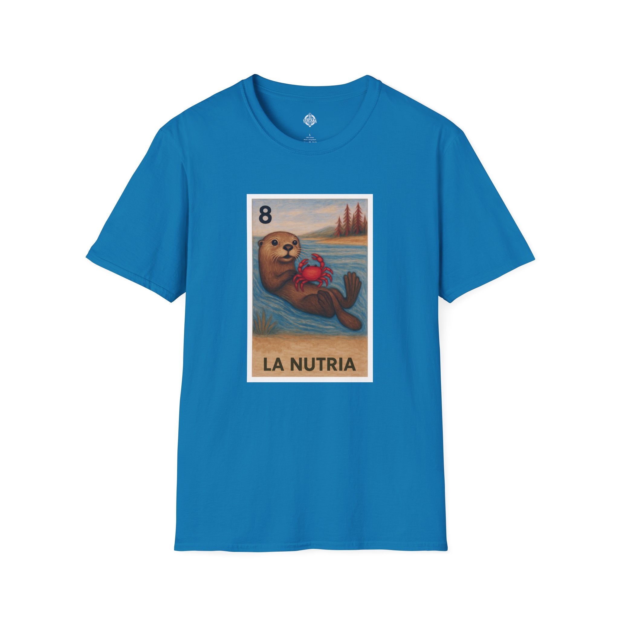 Sea Otter Lotería Unisex - Soft Style U.S. Cotton T-Shirt (La Nutria)