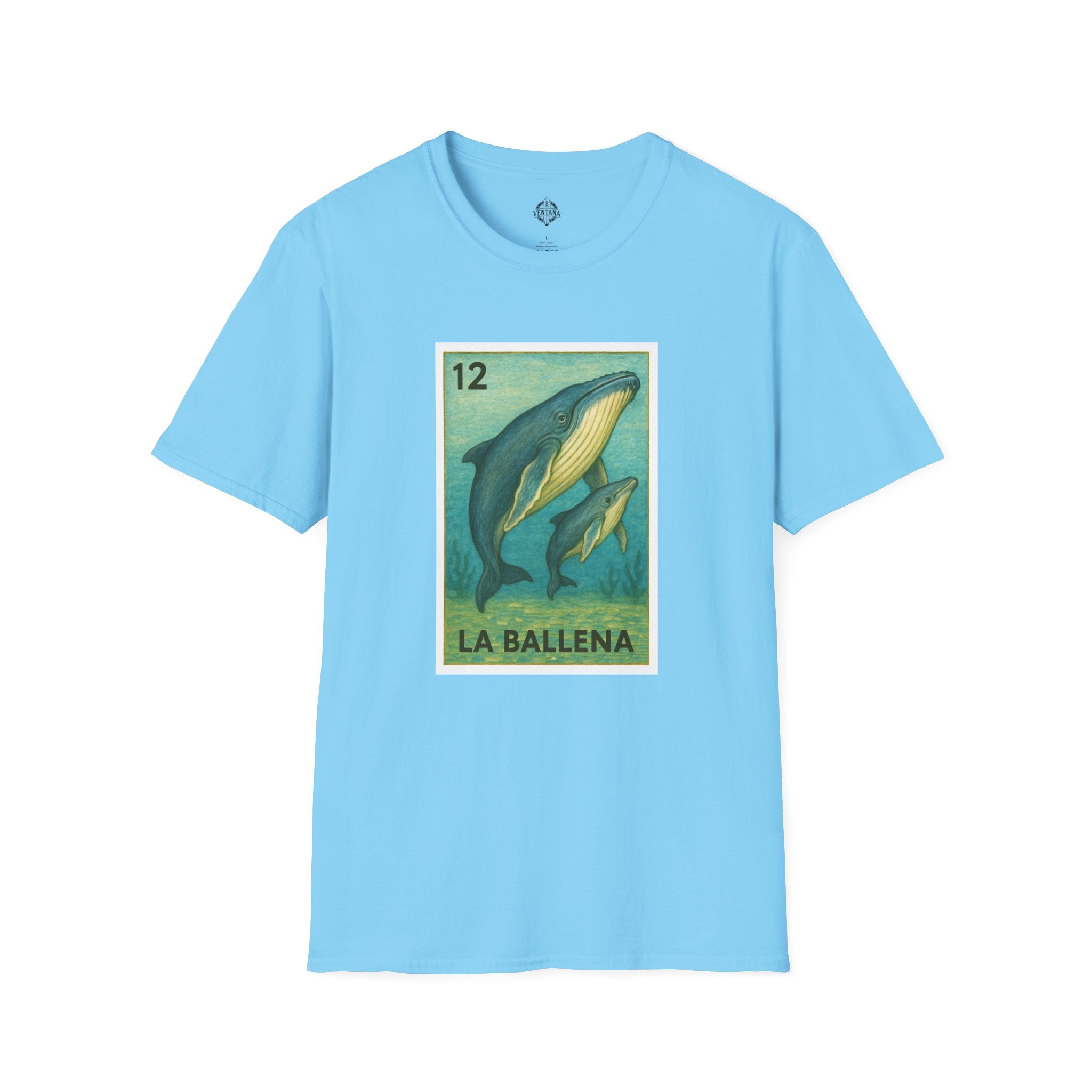 Whale Lotería Unisex - Soft Style U.S. Cotton T-Shirt (La Ballena)