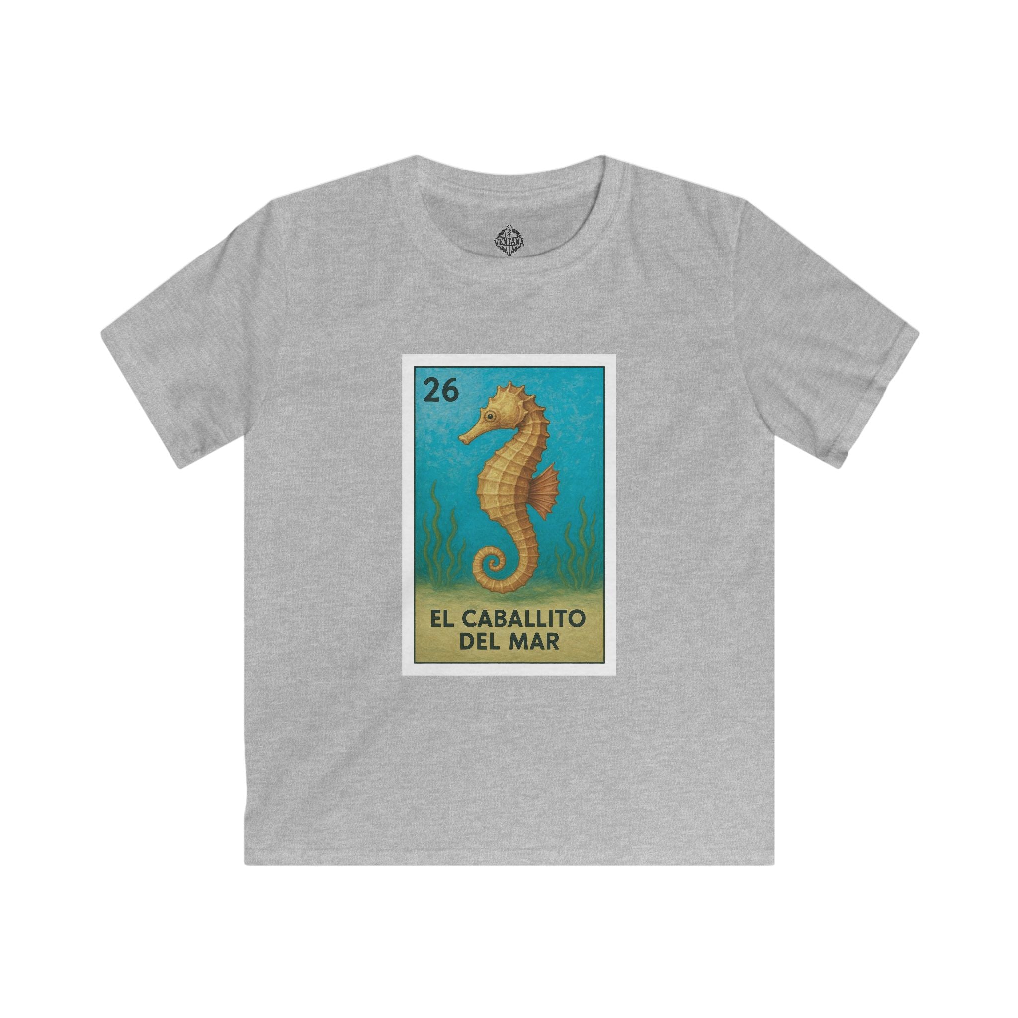 Seahorse Lotería Kids - Soft Style U.S. Cotton T-Shirt (El Caballito del Mar)