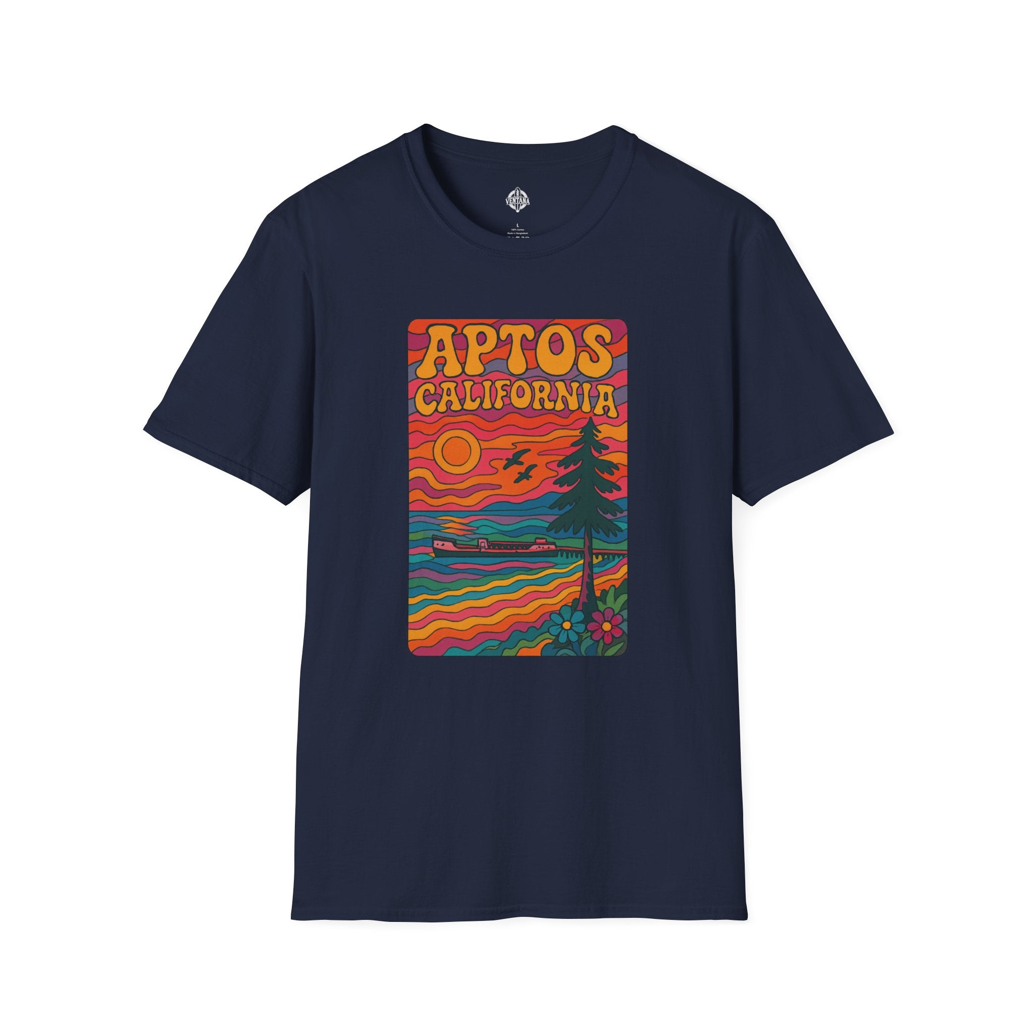 Aptos California Psychedelic Unisex - U.S. Cotton T-Shirt