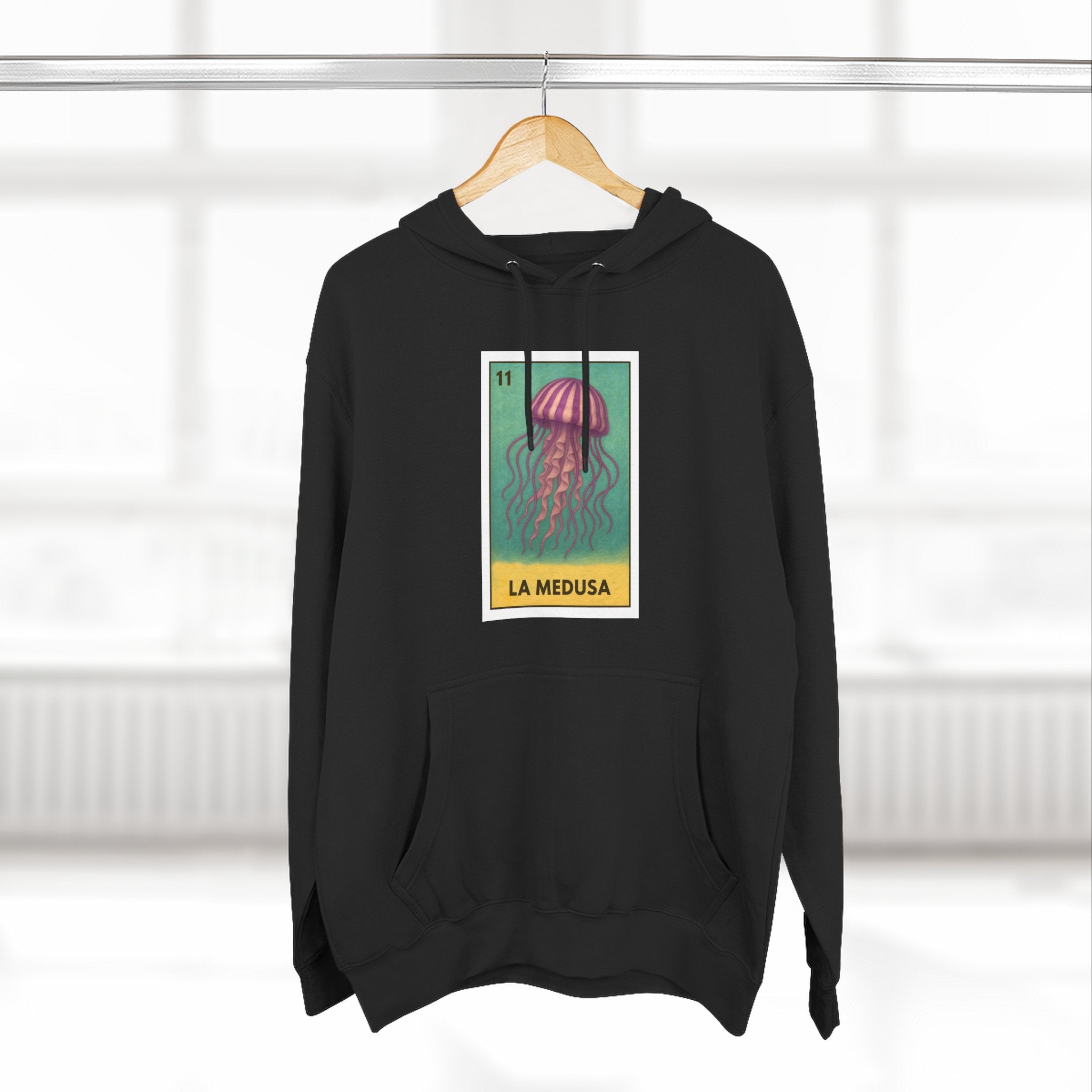 Sea Jelly Lotería Unisex - Pull-Over Cotton Blend Fleece Hoodie (La Medusa)