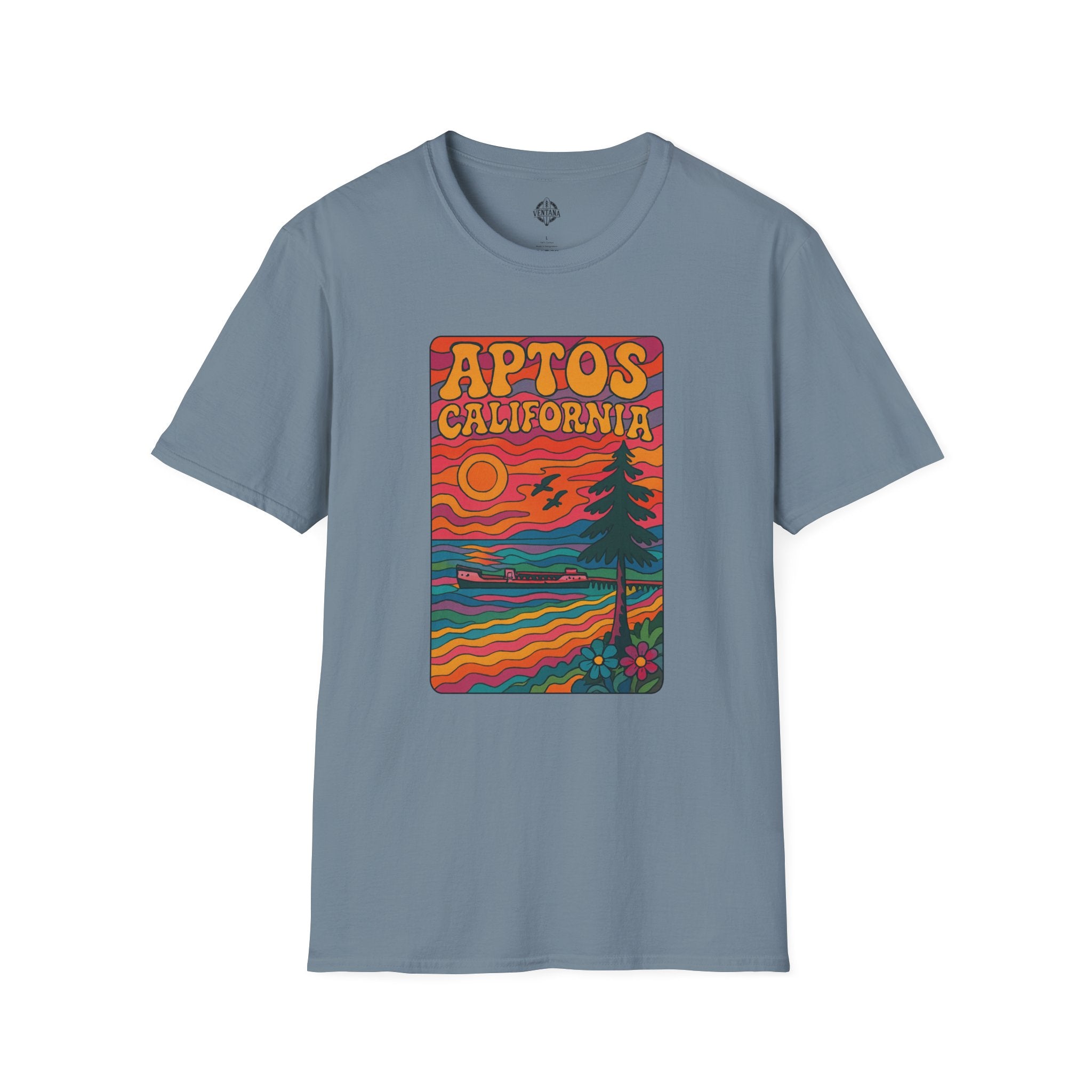 Aptos California Psychedelic Unisex - U.S. Cotton T-Shirt