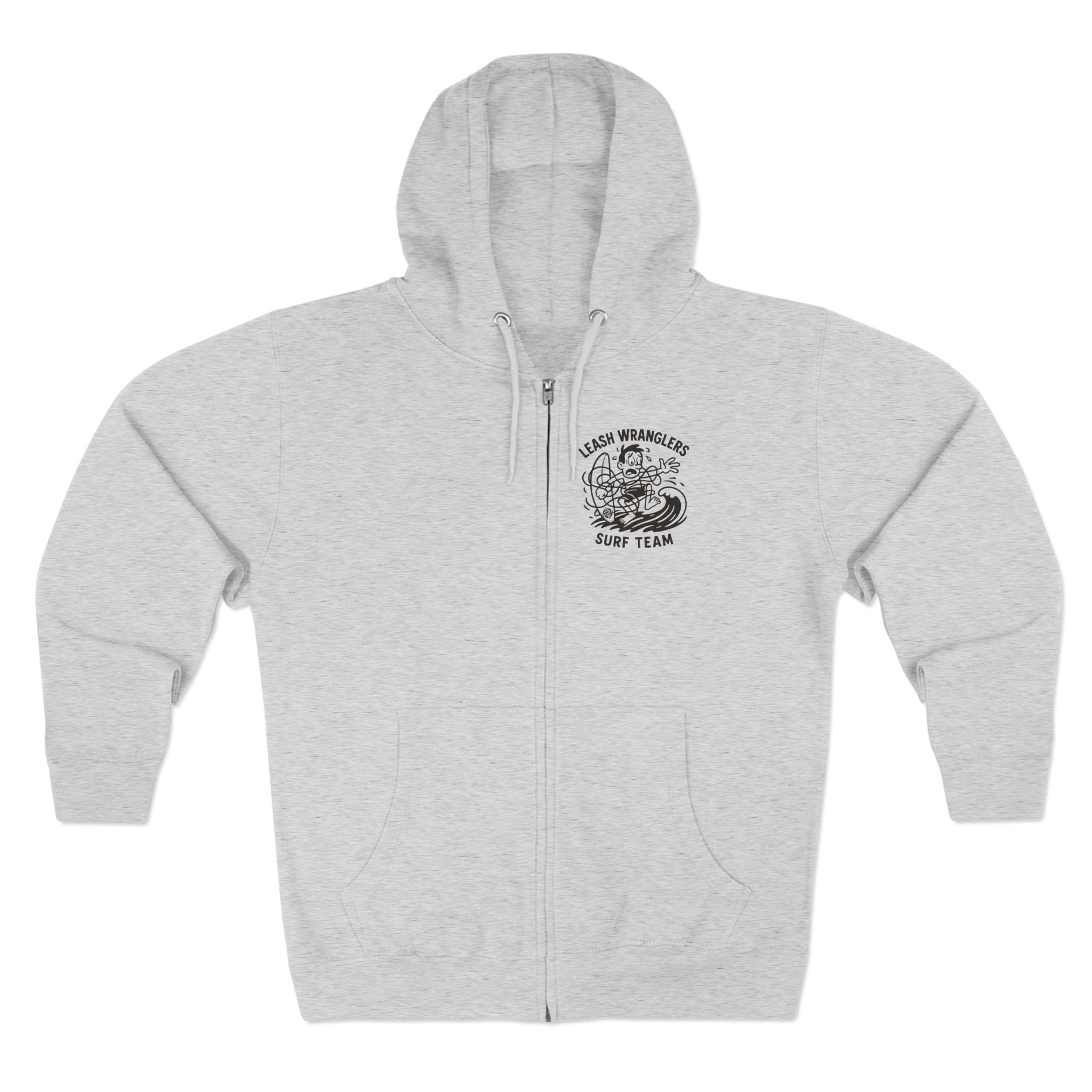 Leash Wranglers Surf Team Unisex - Zip Cotton Blend Fleece Hoodie