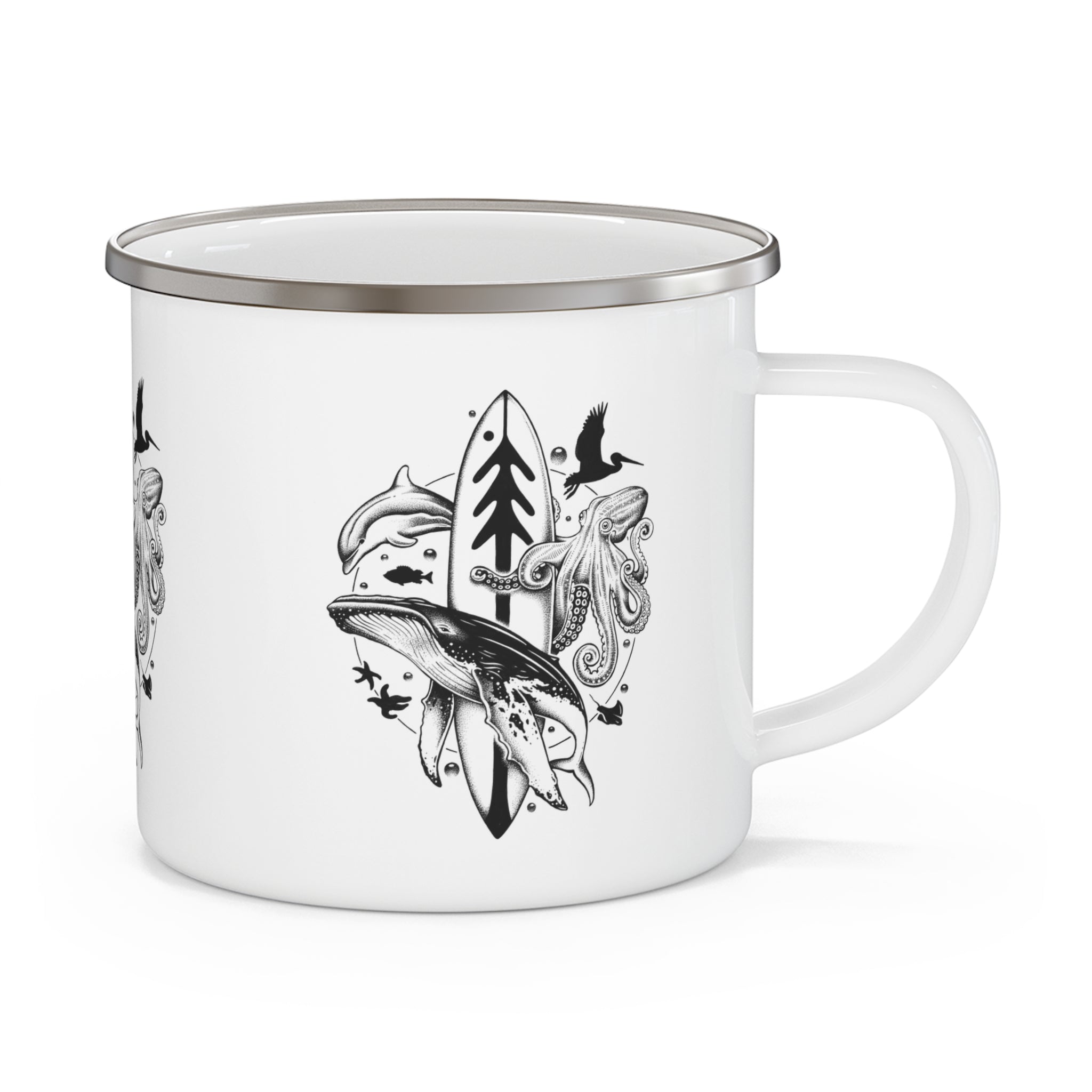 Ventana Monterey Bay by Thiago Bianchini Enamel Camping Mug (12oz - small)