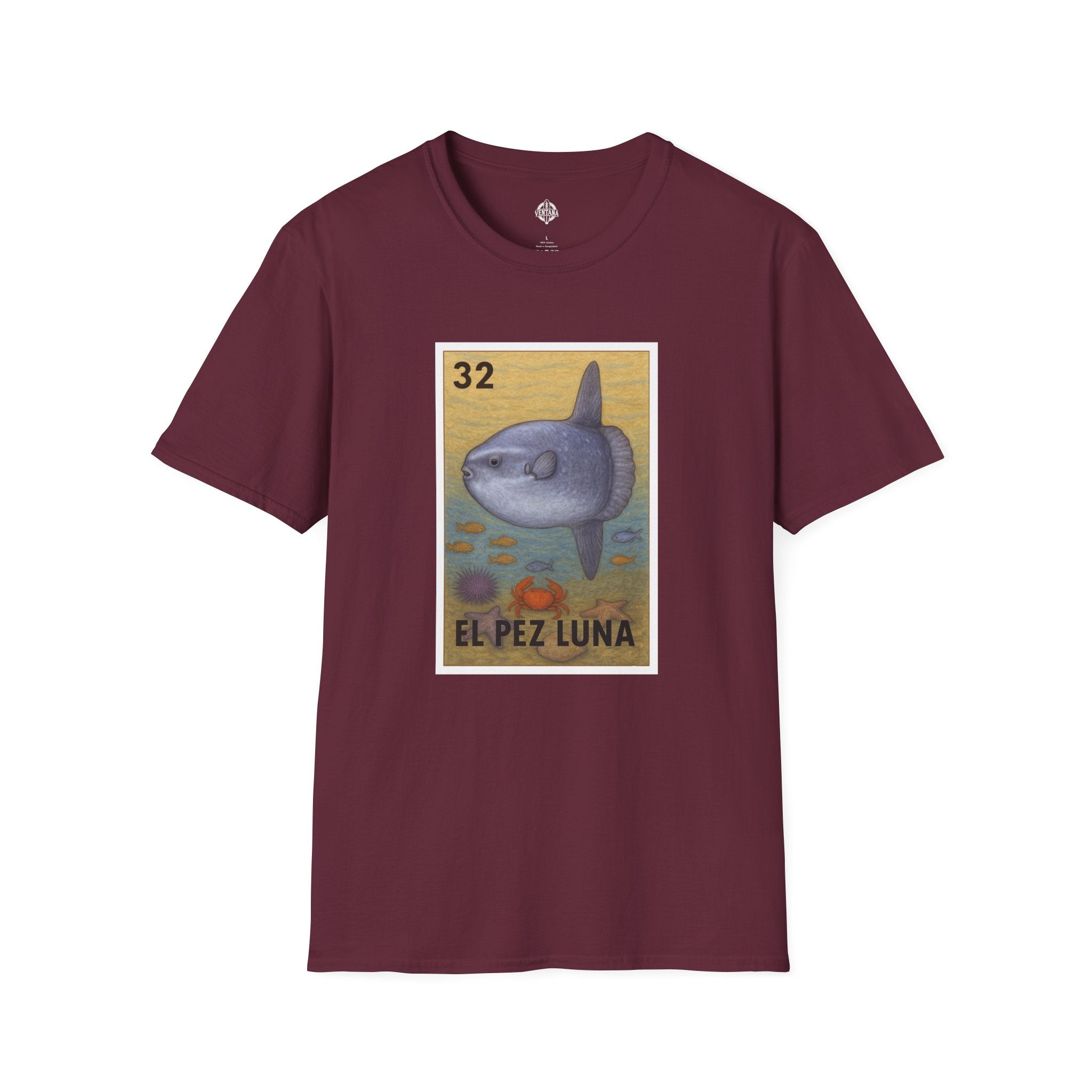 Sunfish Lotería Unisex - Soft Style U.S. Cotton T-Shirt (El Pez Luna)