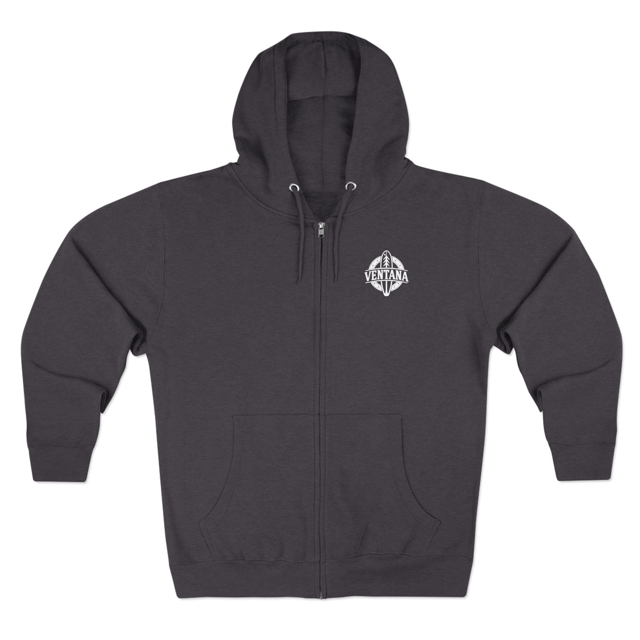 Ventana Wooden Surfboards Unisex - Zip Cotton Blend Fleece Hoodie