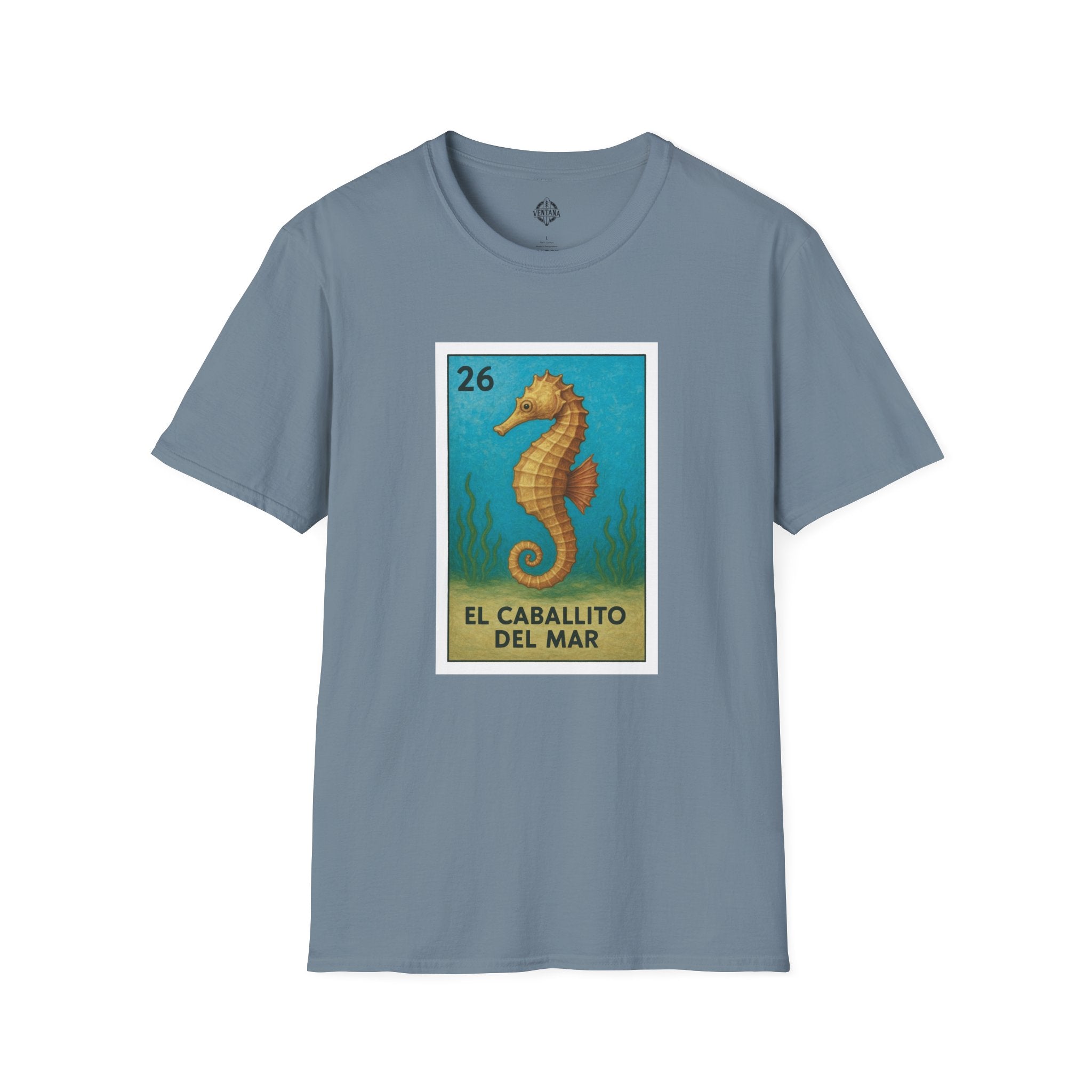 Seahorse Lotería Unisex - Soft Style U.S. Cotton T-Shirt (El Caballito del Mar)