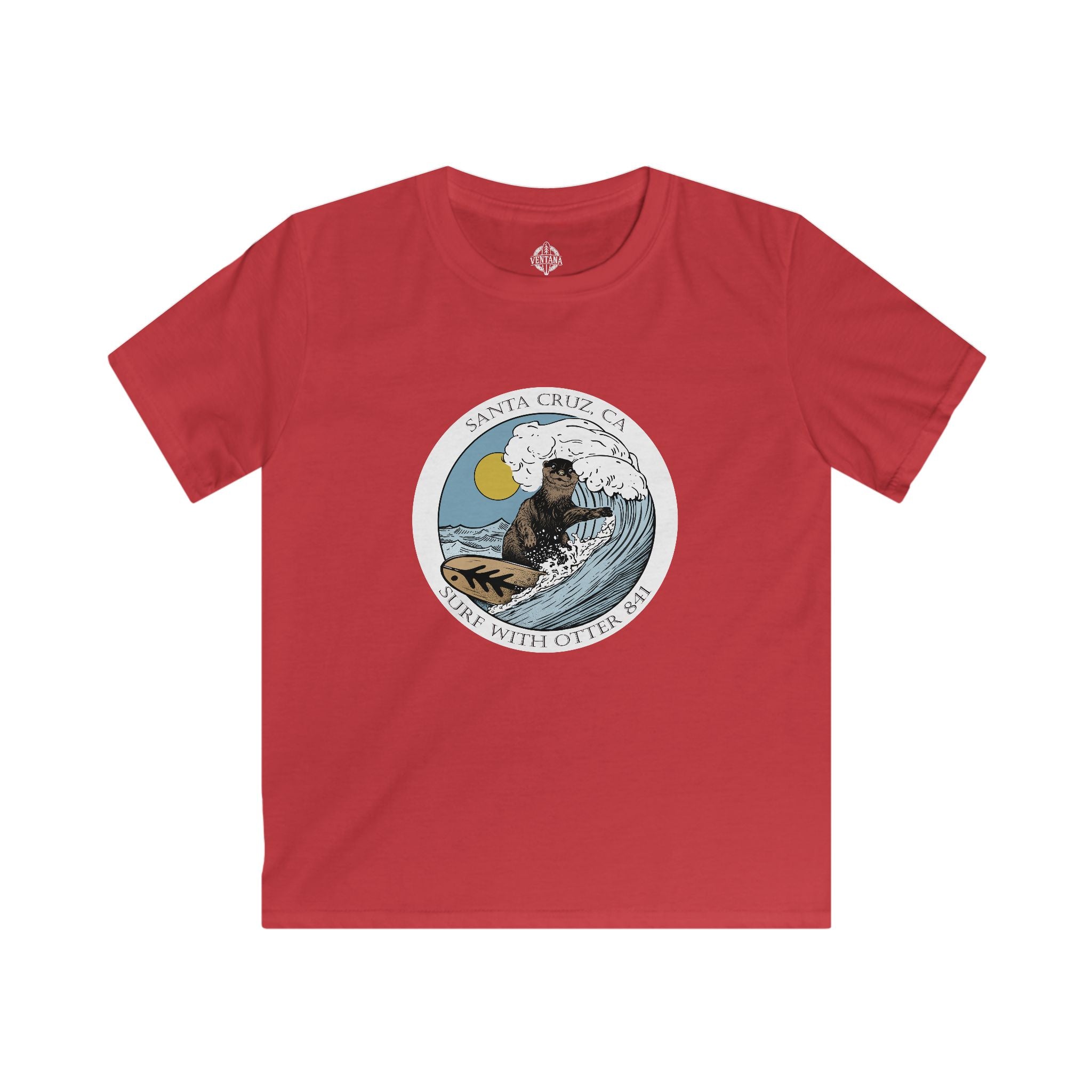 Surf with Otter 841 by Thiago Bianchini Kids - Soft Style U.S. Cotton T-Shirt