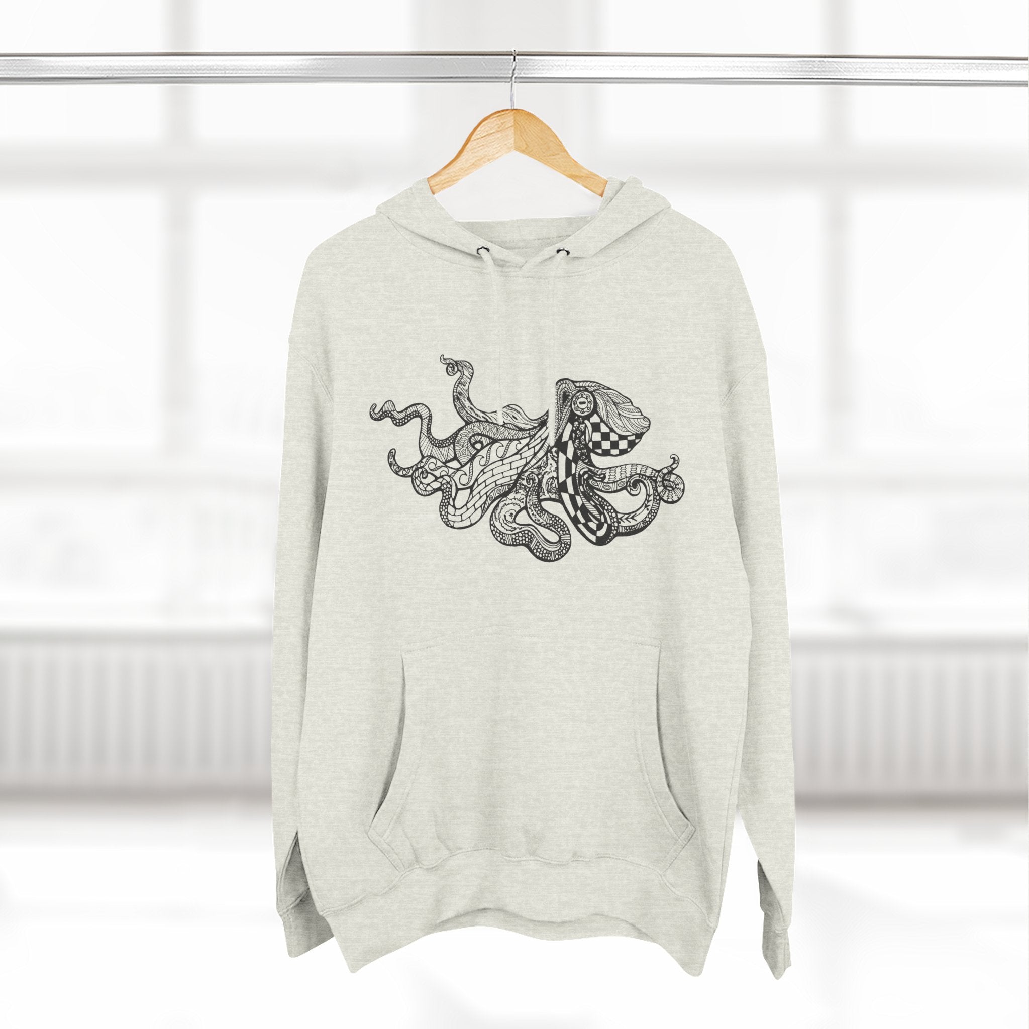 Ventangle Octopus Unisex - Pull-Over Cotton Blend Fleece Hoodie