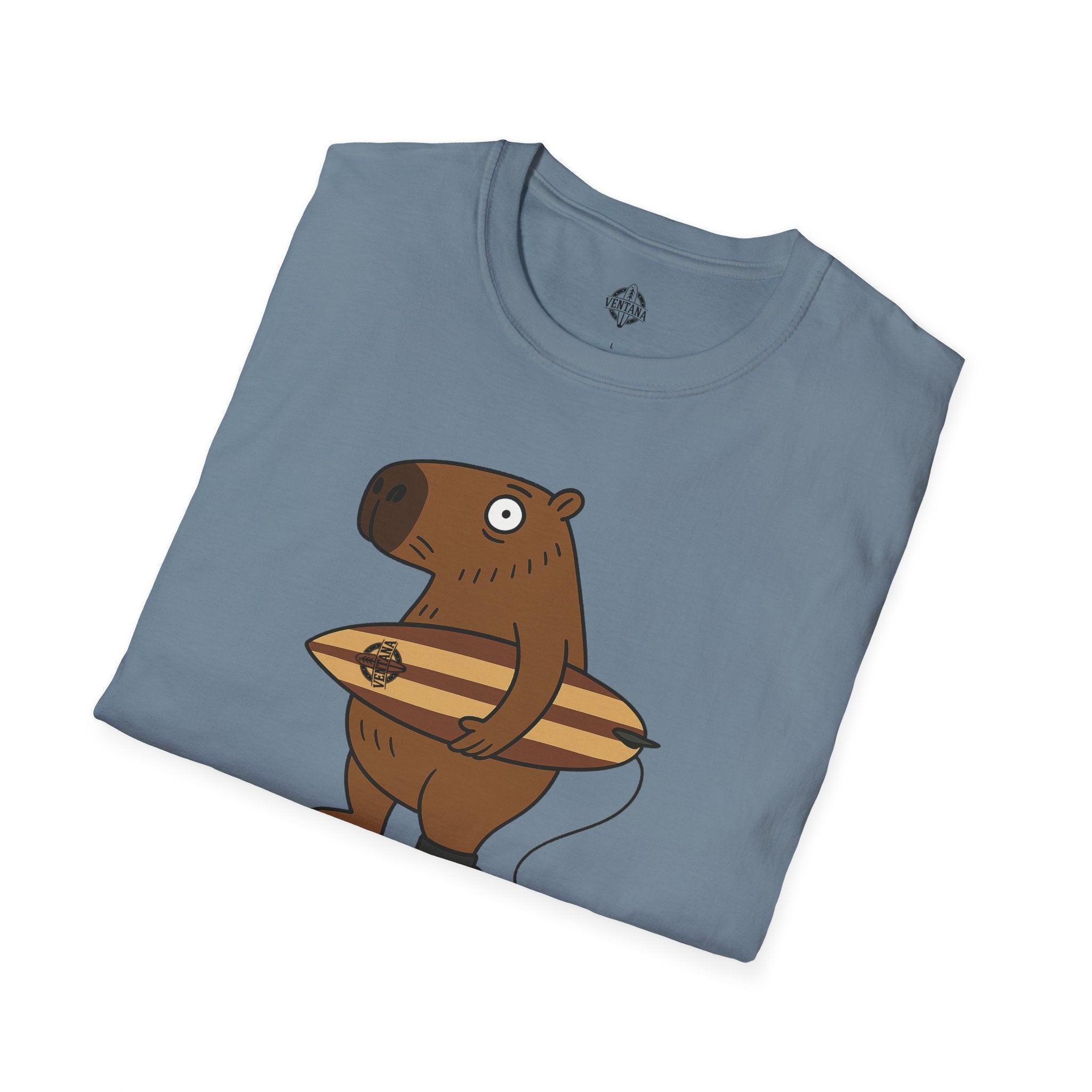 Capybara Surfer Unisex - Soft Style U.S. Cotton T-Shirt