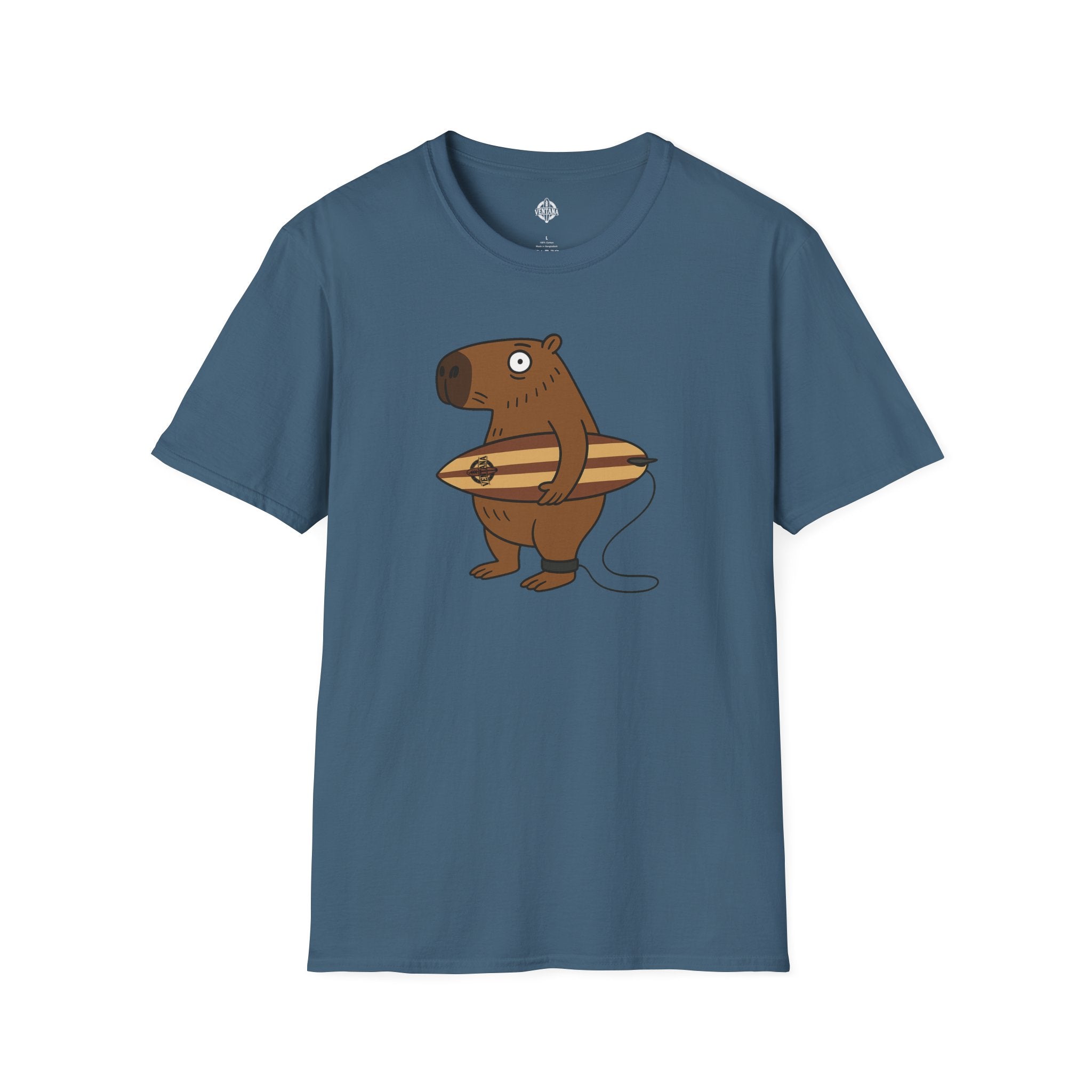 Capybara Surfer Unisex - Soft Style U.S. Cotton T-Shirt