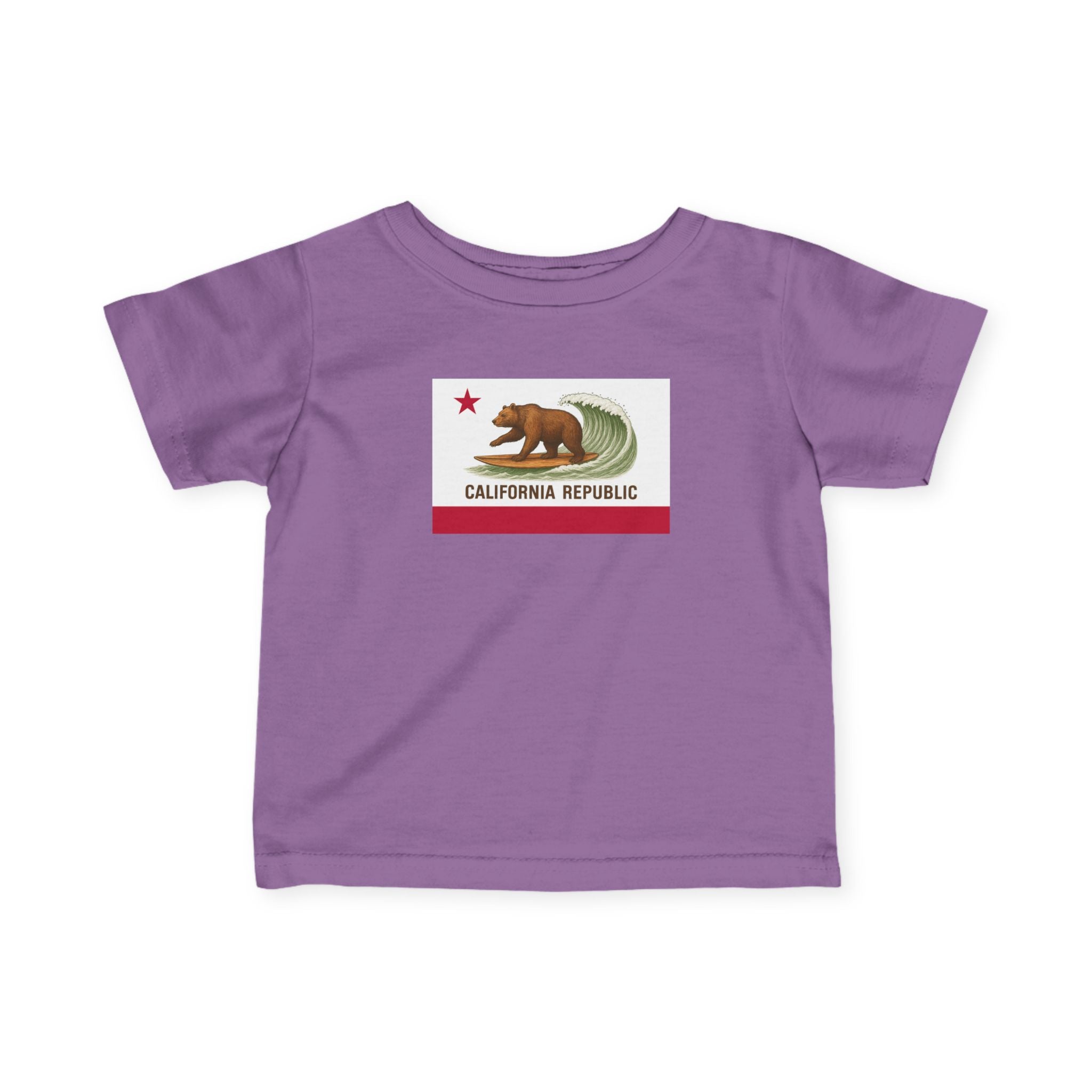 California Surfing Bear Flag - Infant 100% Cotton T-Shirt