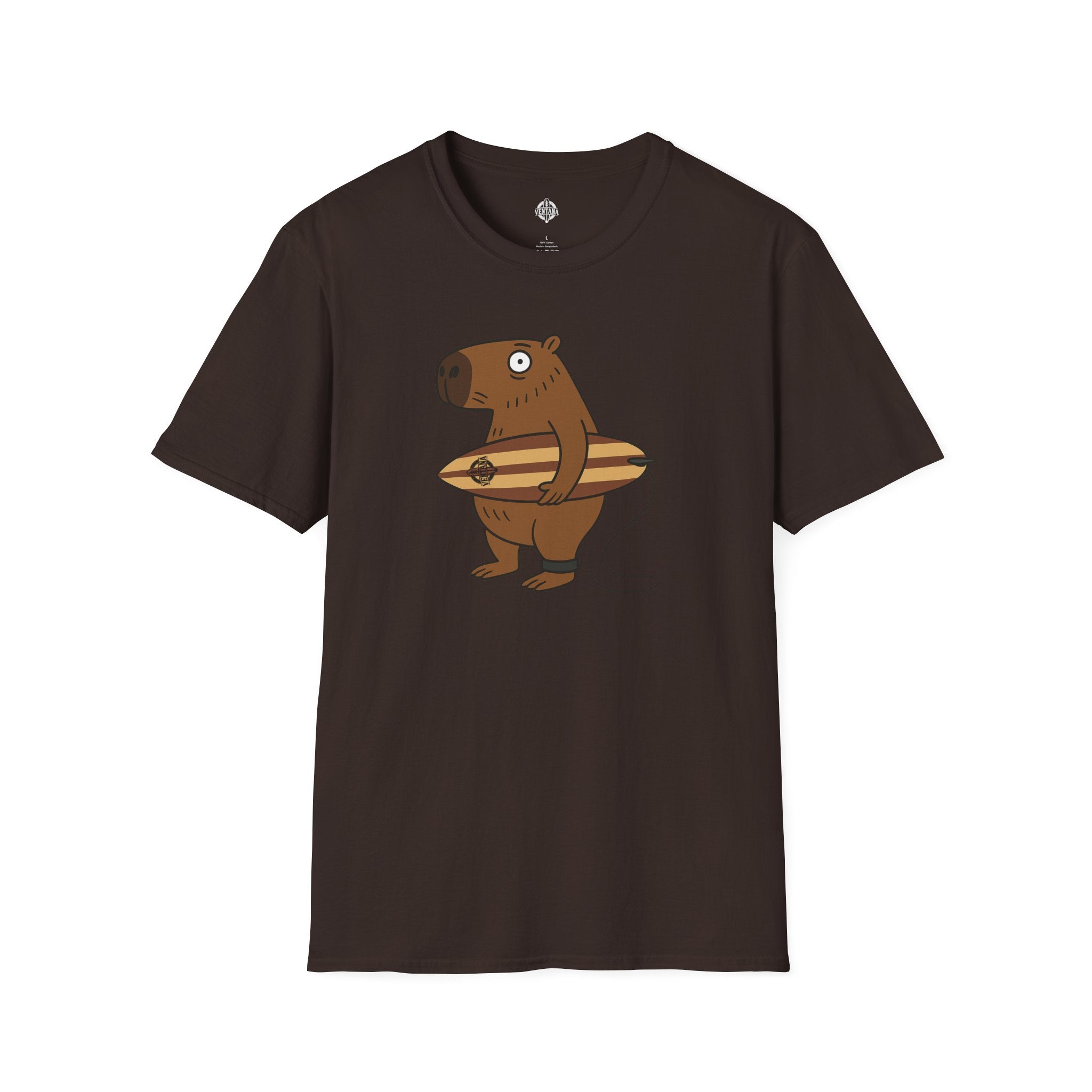 Capybara Surfer Unisex - Soft Style U.S. Cotton T-Shirt