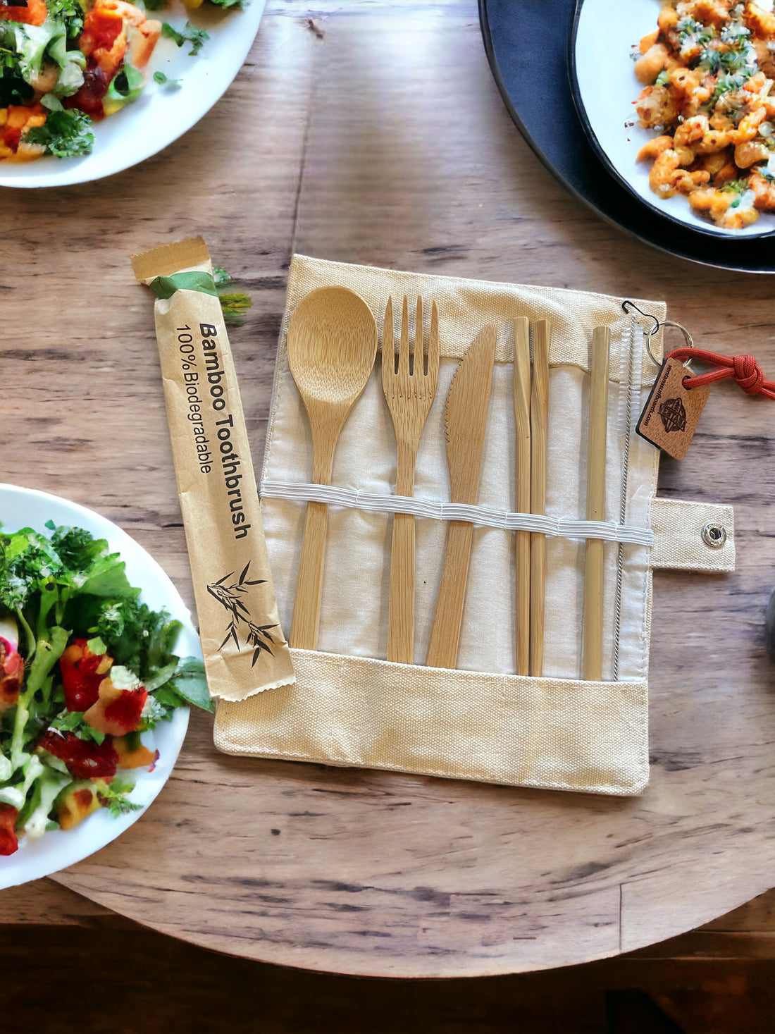 Ventana Bamboo Utensils & Toothbrush Set