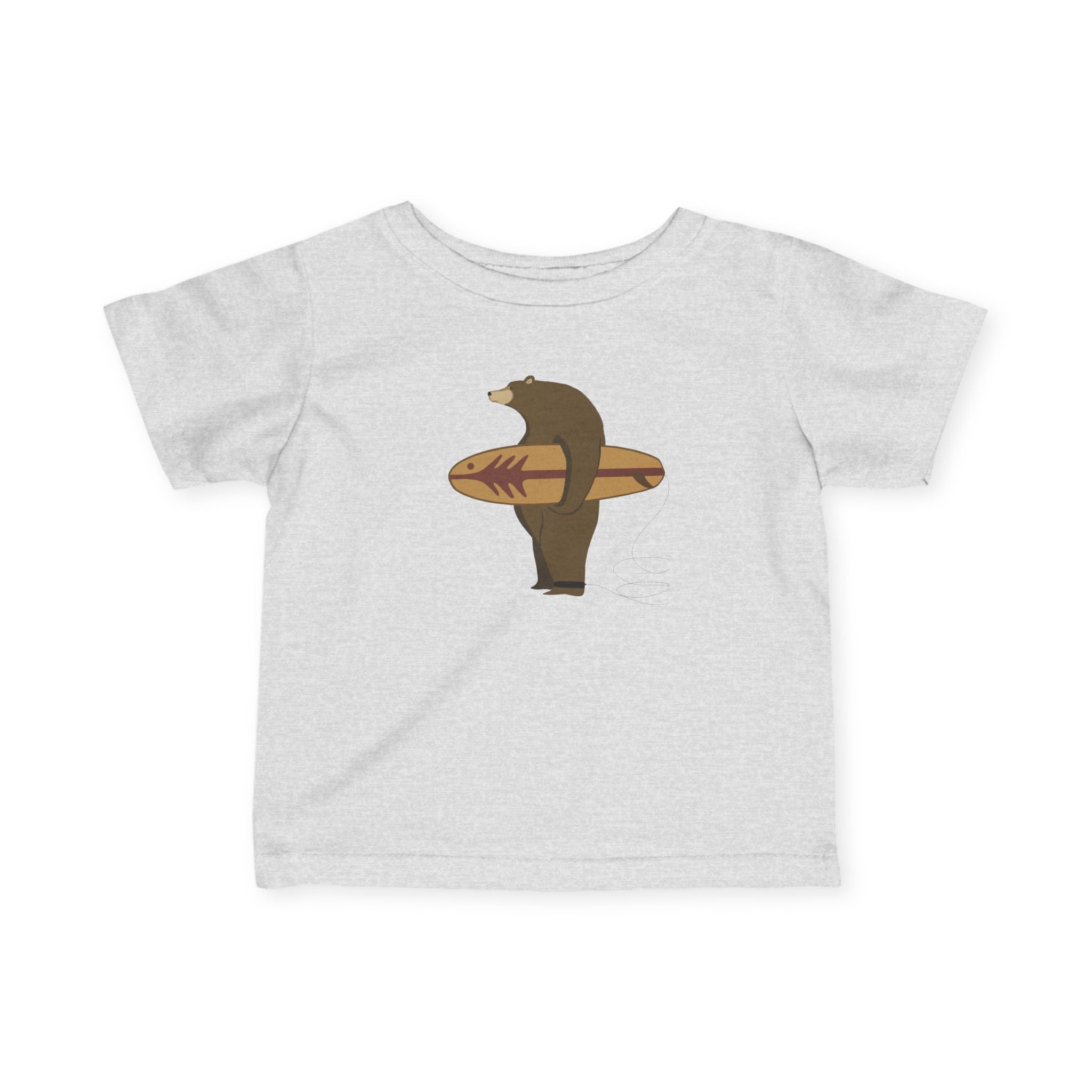 Surfing Grizzly Bear by Fabian Lavater - Infant 100% Cotton T-Shirt