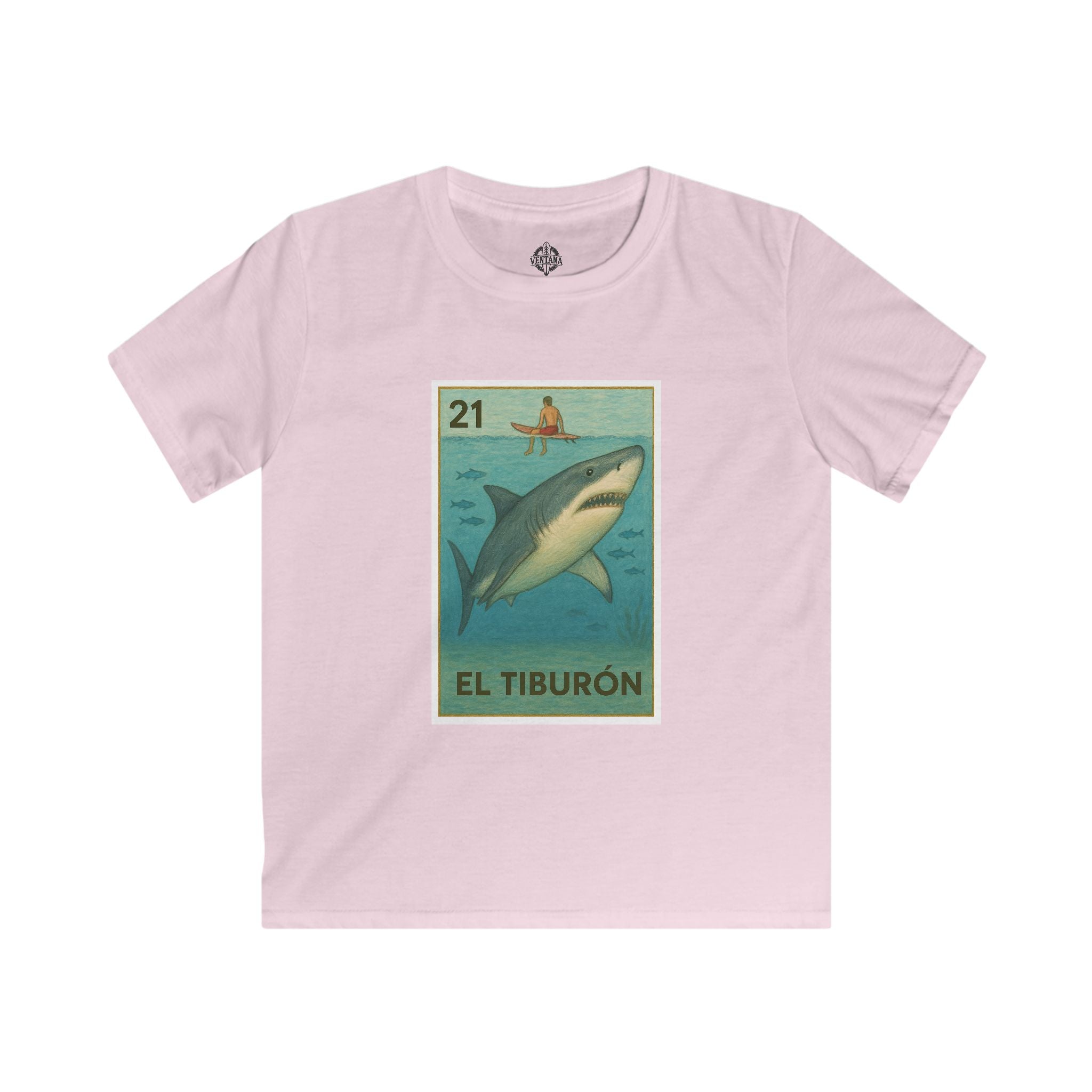Shark Lotería Kids - Soft Style U.S. Cotton T-Shirt (El Tiburón)