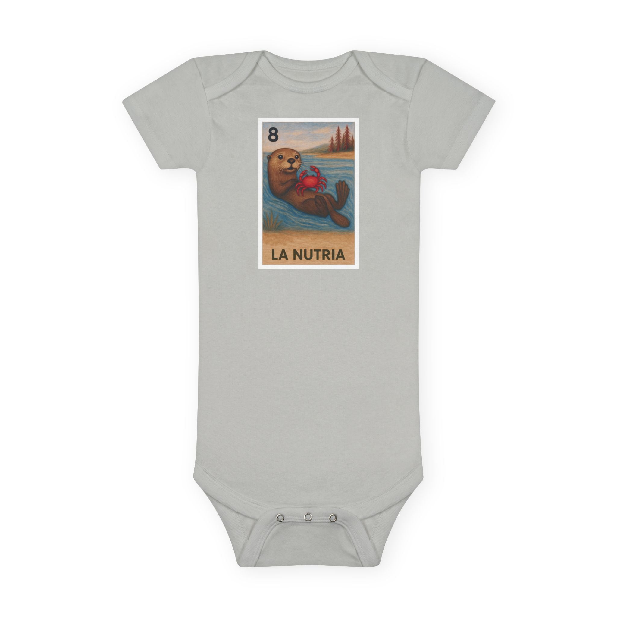 Sea Otter Lotería - Baby Short Sleeve 100% Cotton Onesie (La Nutria)