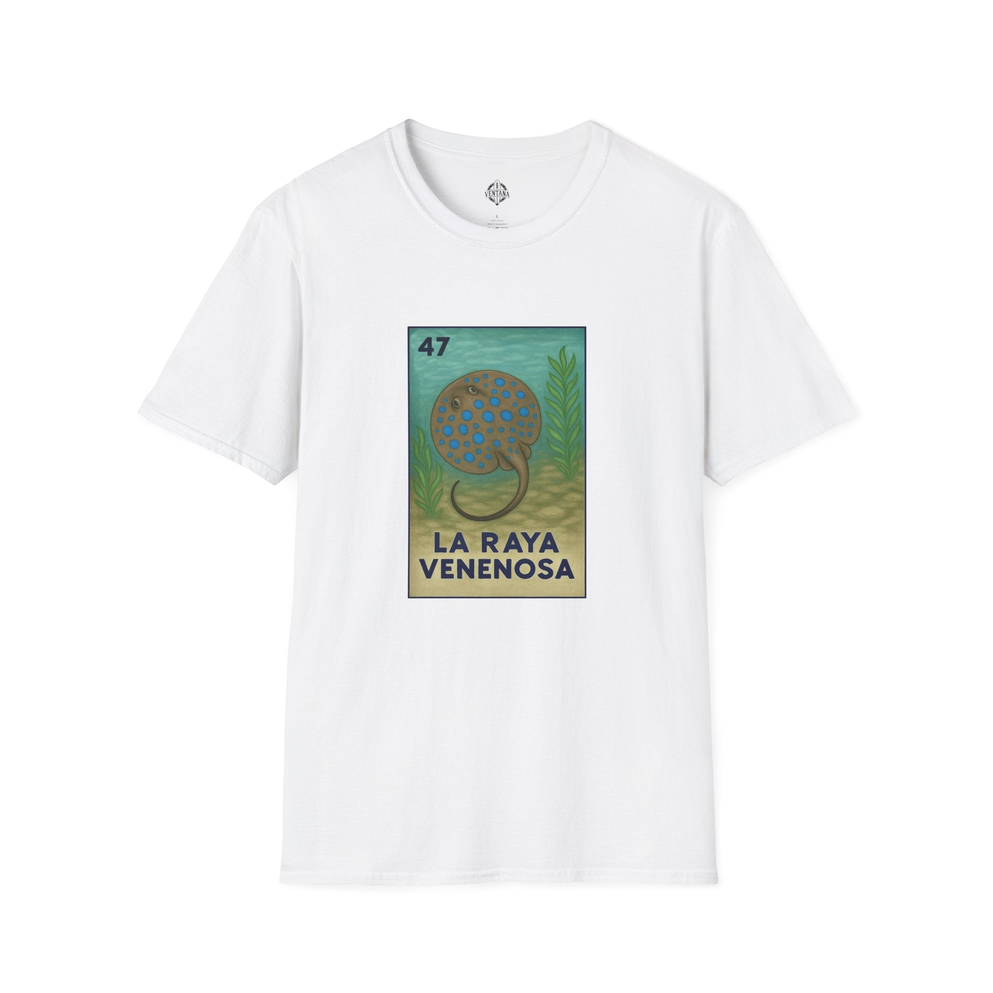 Stingray Lotería Unisex - Soft Style U.S. Cotton T-Shirt (La Raya Venenosa)