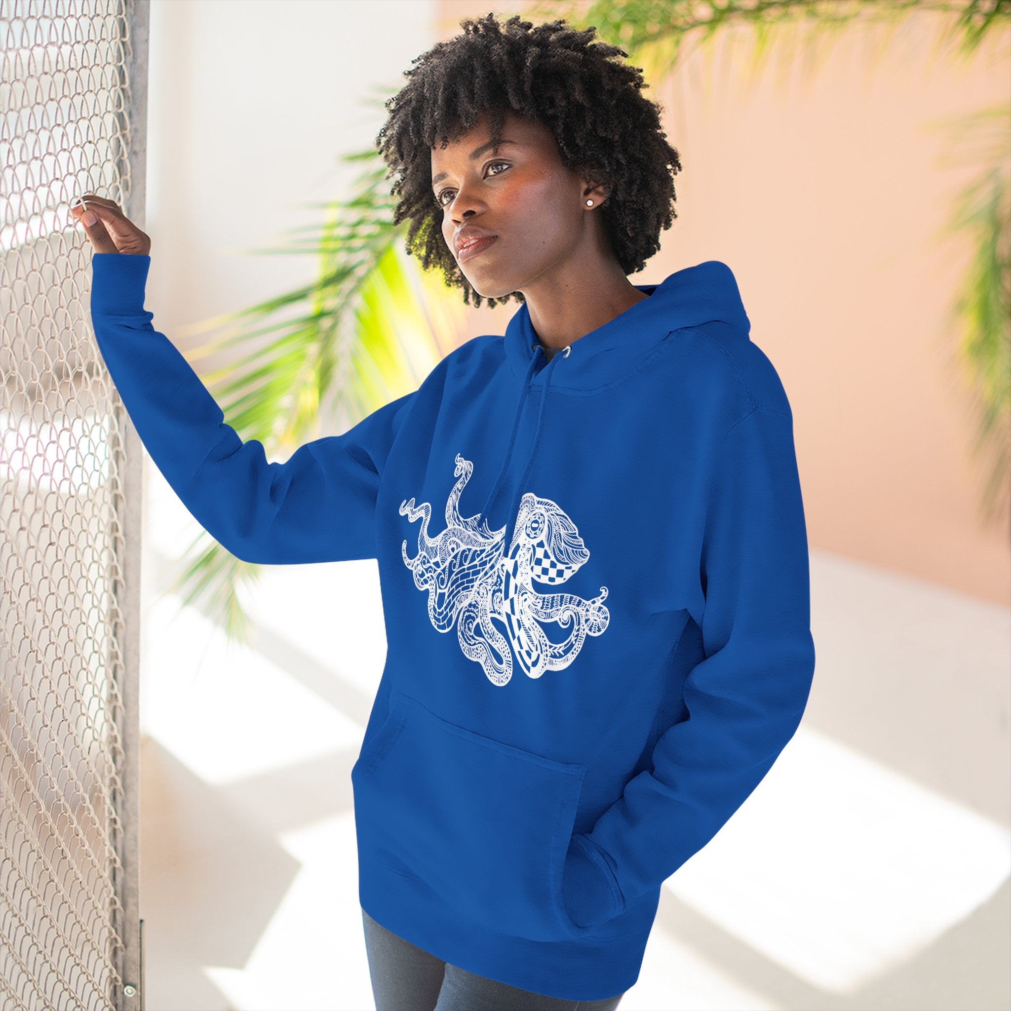 Ventangle Octopus Unisex - Pull-Over Cotton Blend Fleece Hoodie