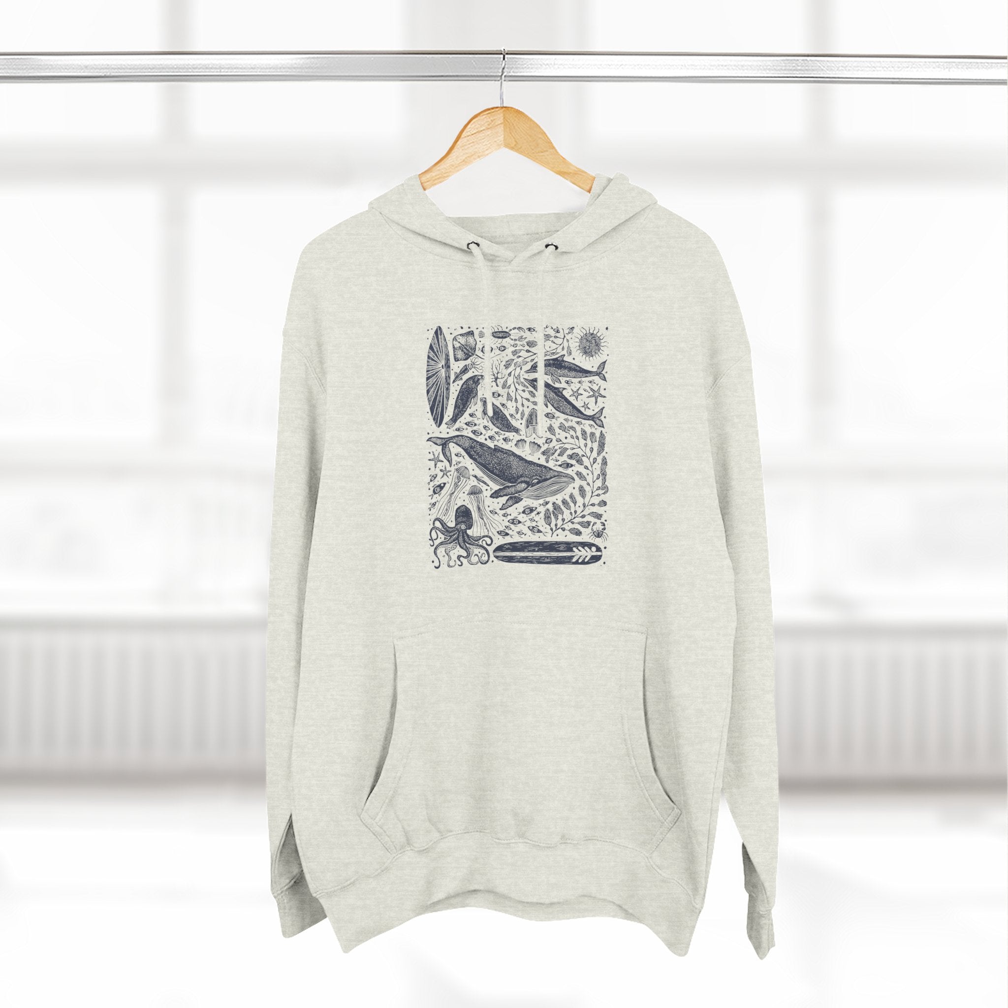 Ventana Marine Life by Lili Arnold Unisex - Pull-Over Cotton Blend Fleece Hoodie