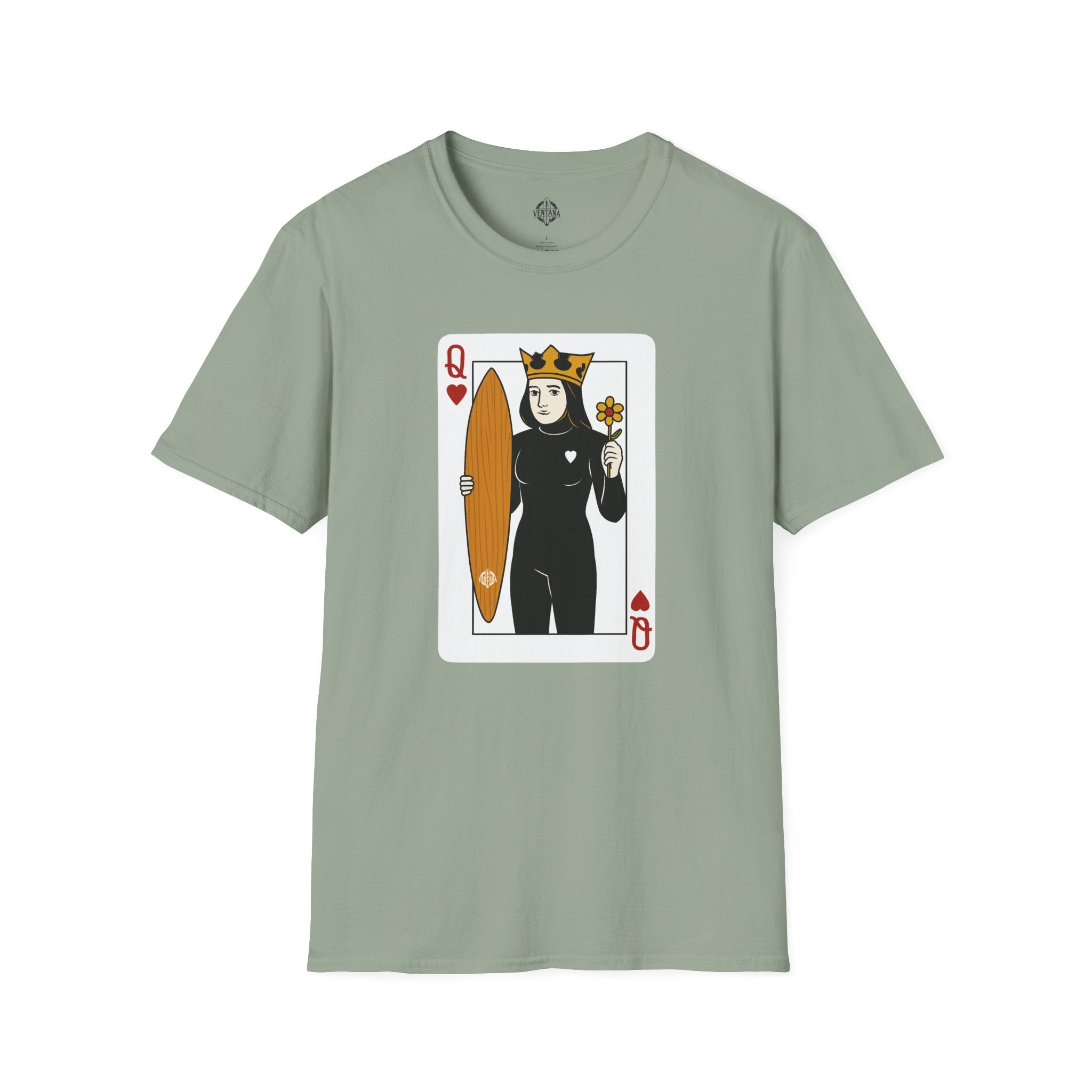 Queen of Hearts Surfer Unisex - U.S. Cotton T-Shirt
