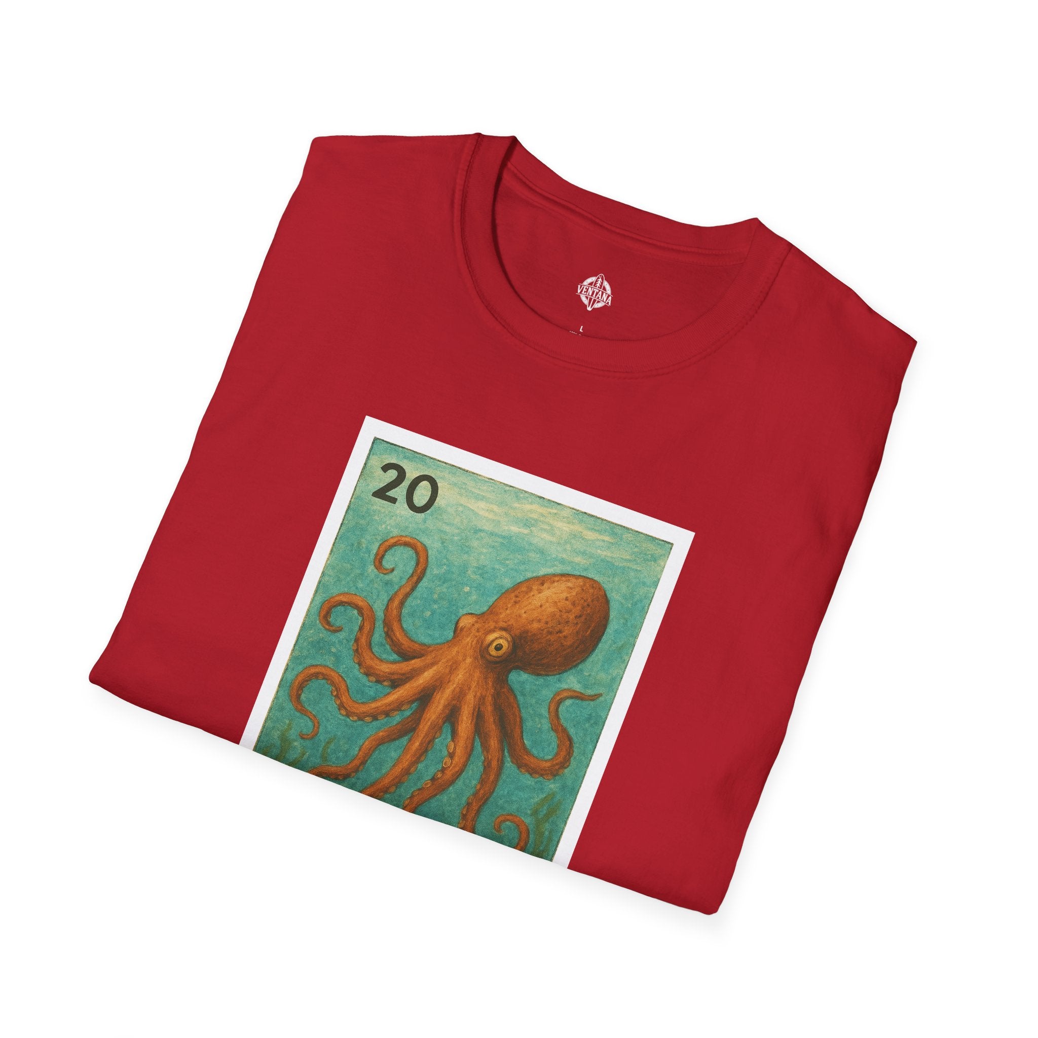 Octopus Lotería Unisex - Soft Style U.S. Cotton T-Shirt (El Pulpo)